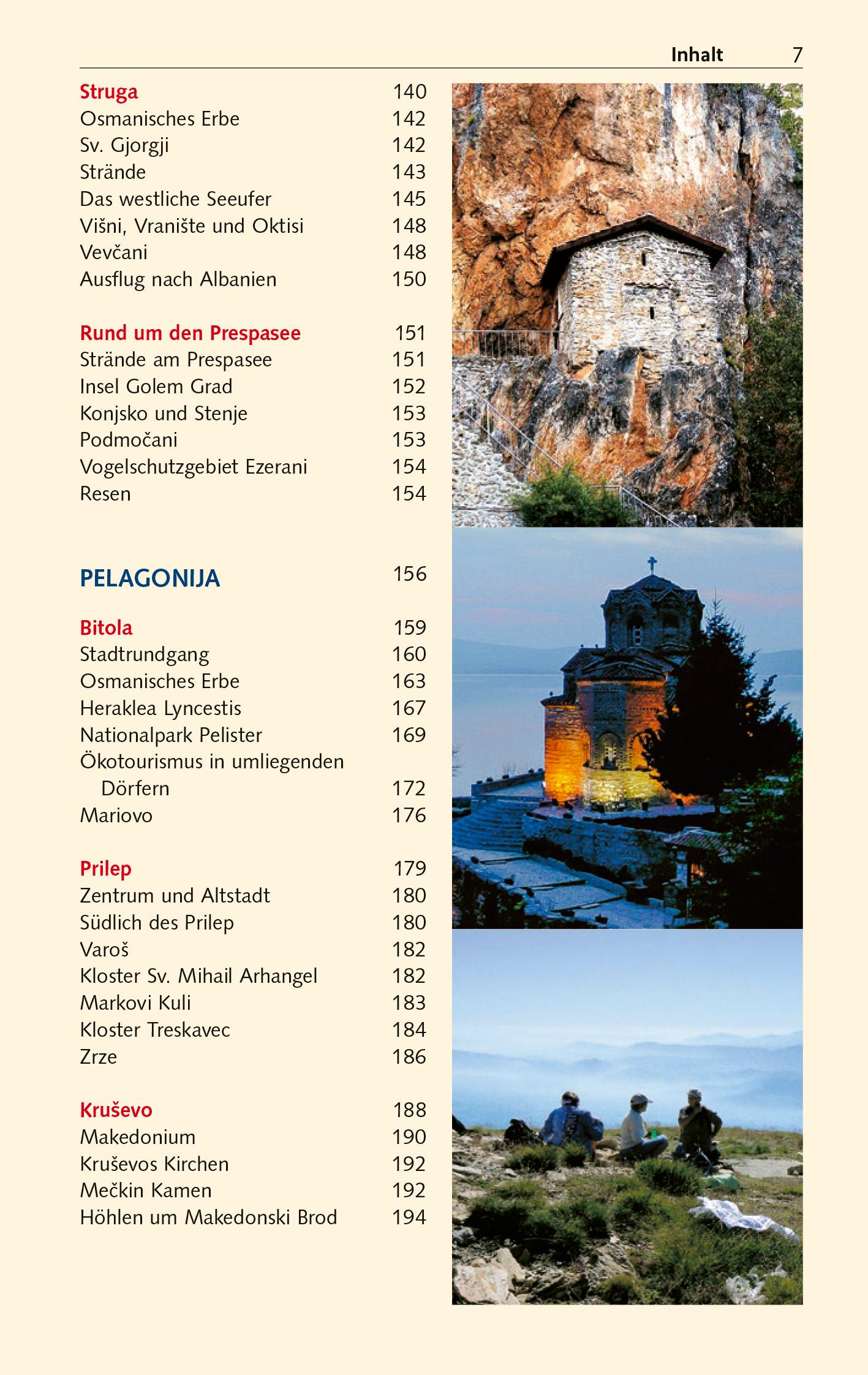 Beispielinhalt (Bild) TRESCHER Reiseführer Nordmazedonien