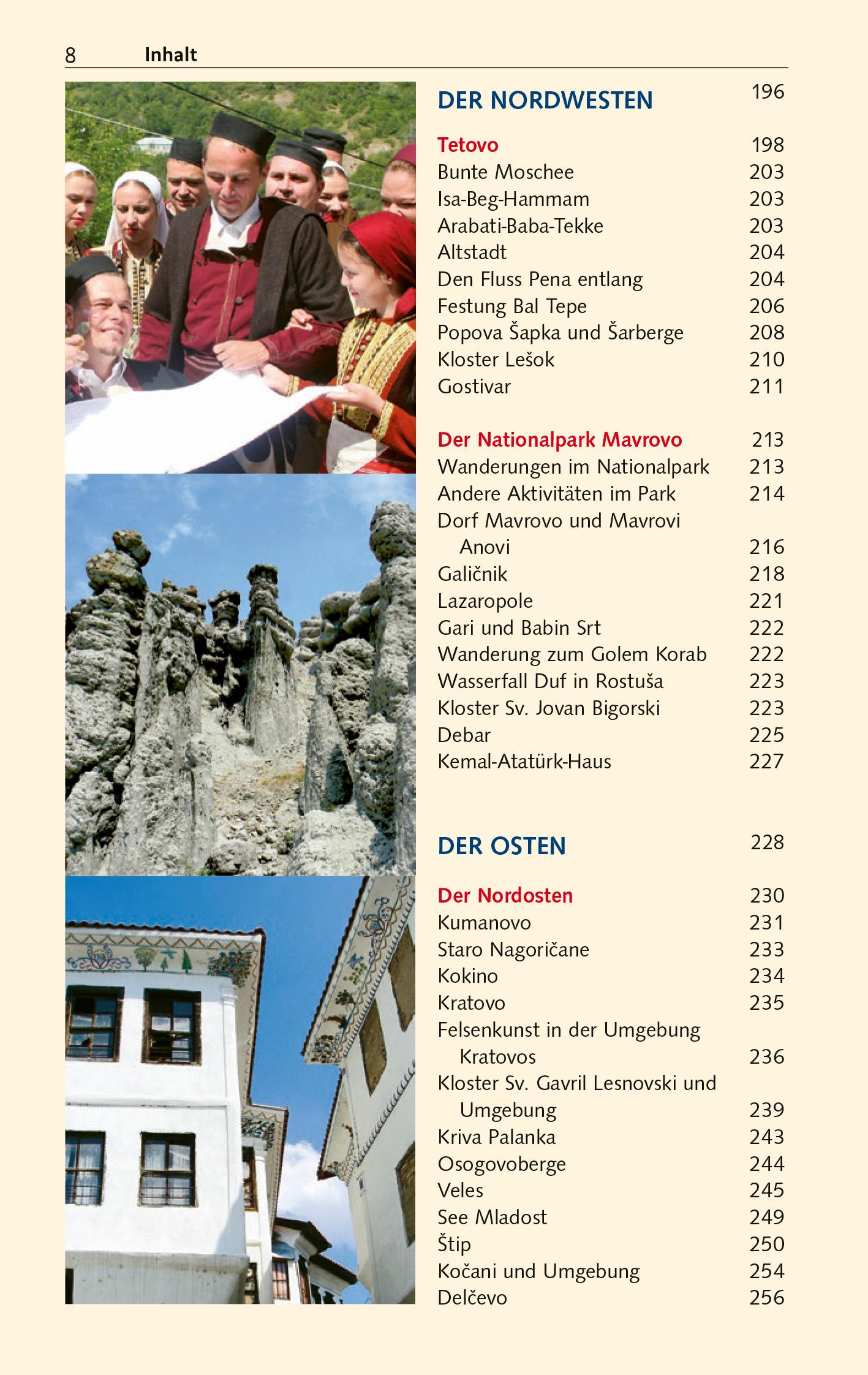 Beispielinhalt (Bild) TRESCHER Reiseführer Nordmazedonien