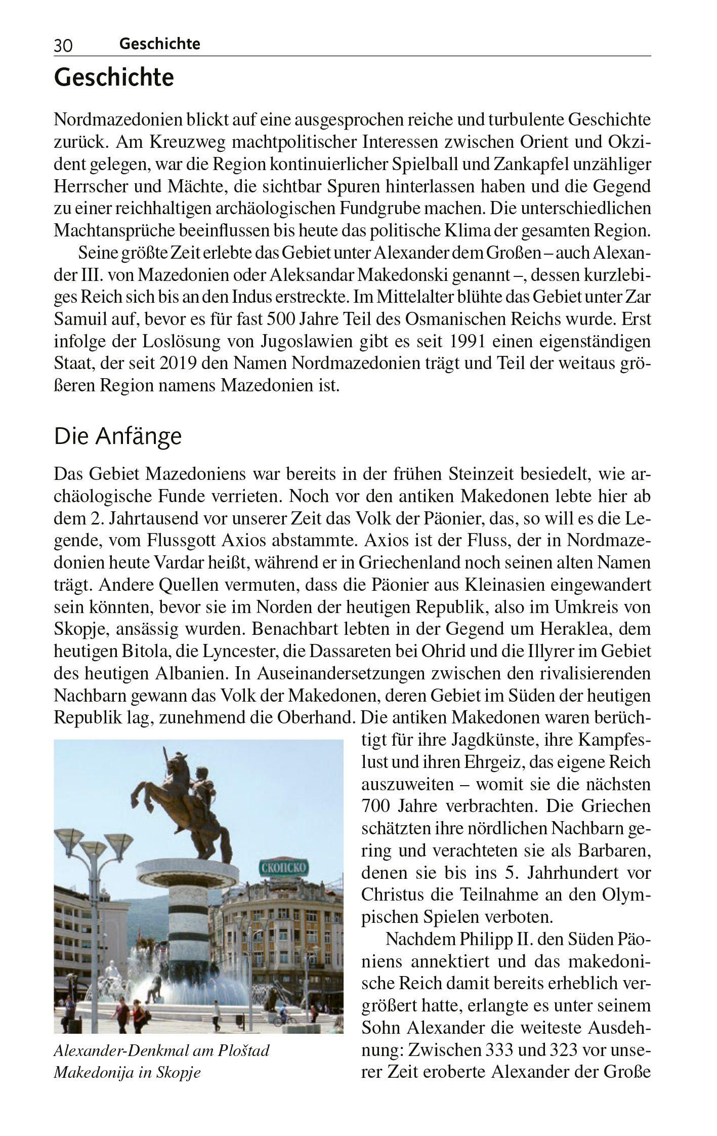 Beispielinhalt (Bild) TRESCHER Reiseführer Nordmazedonien