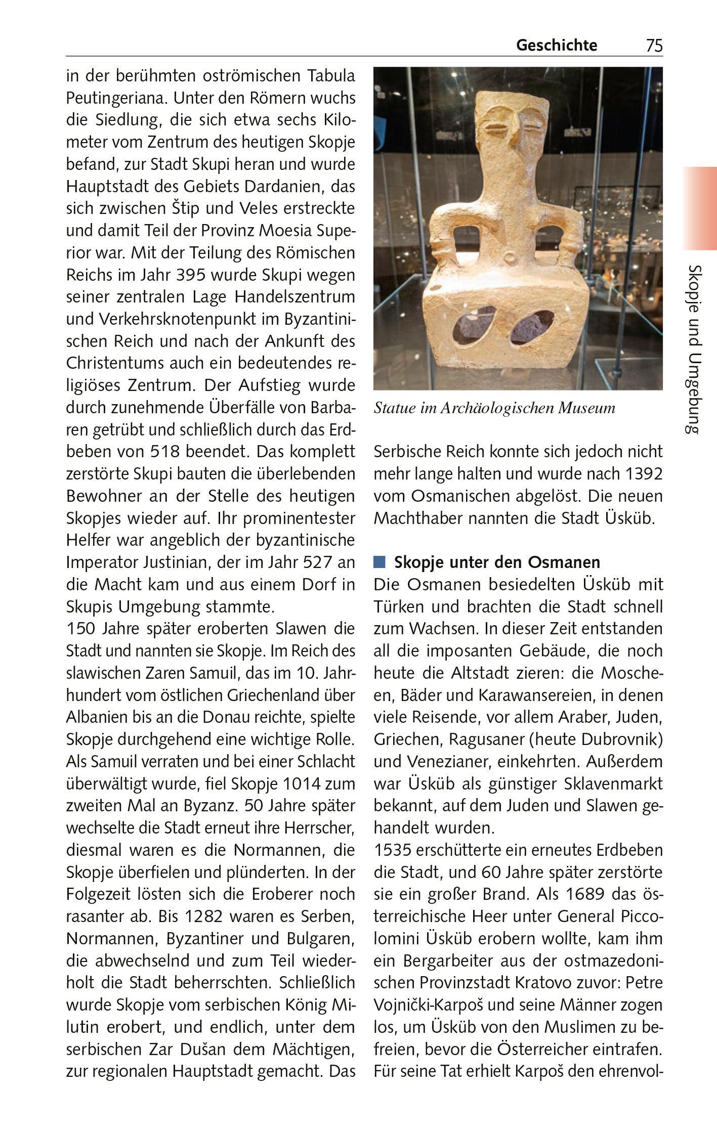 Beispielinhalt (Bild) TRESCHER Reiseführer Nordmazedonien