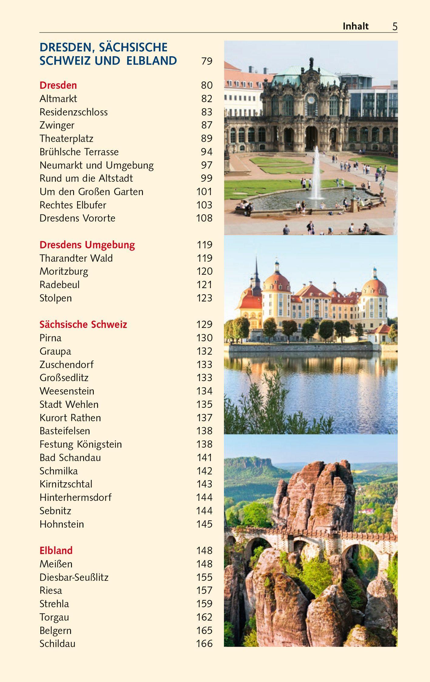 Beispielinhalt (Bild) TRESCHER Reiseführer Sachsen