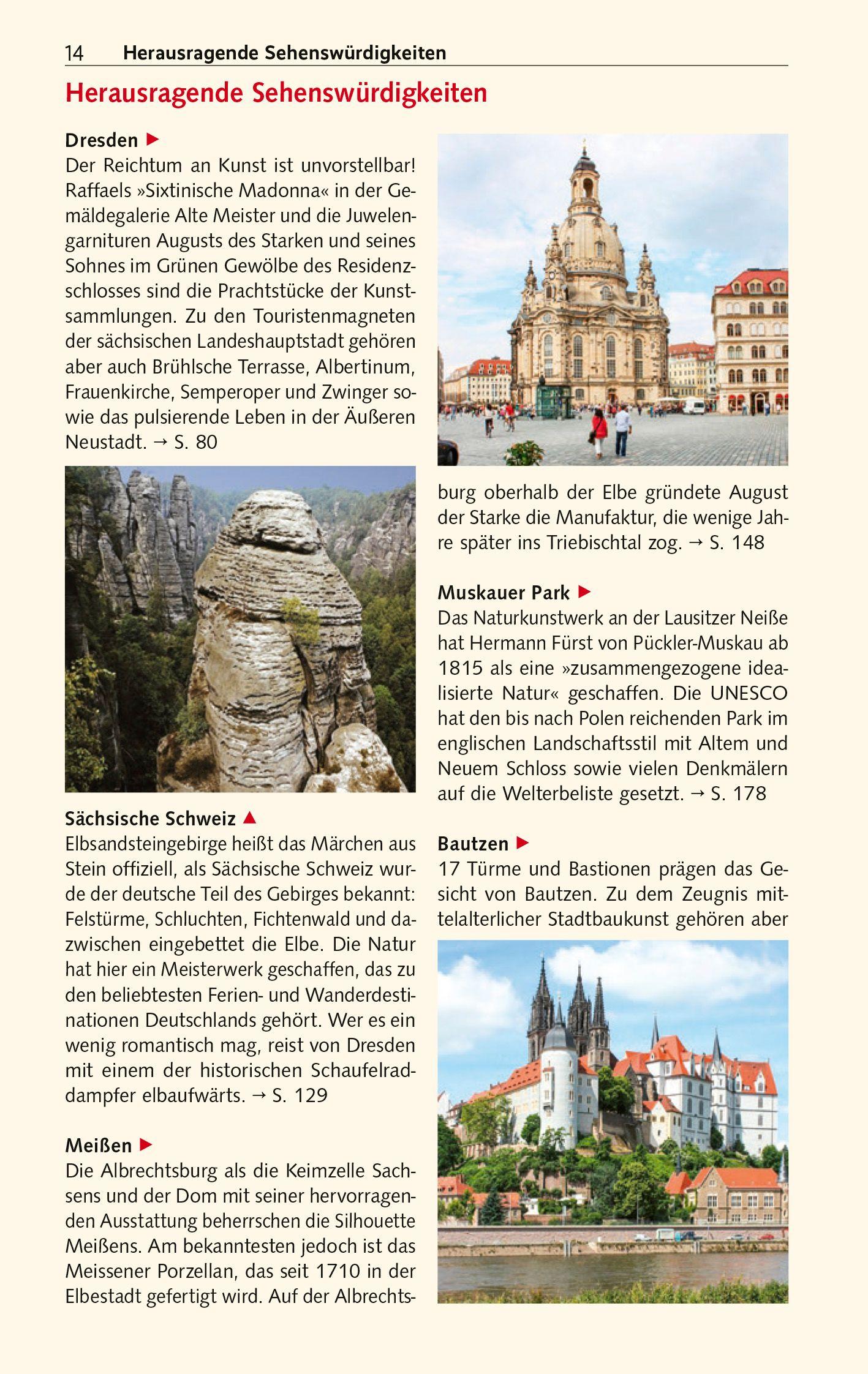 Beispielinhalt (Bild) TRESCHER Reiseführer Sachsen