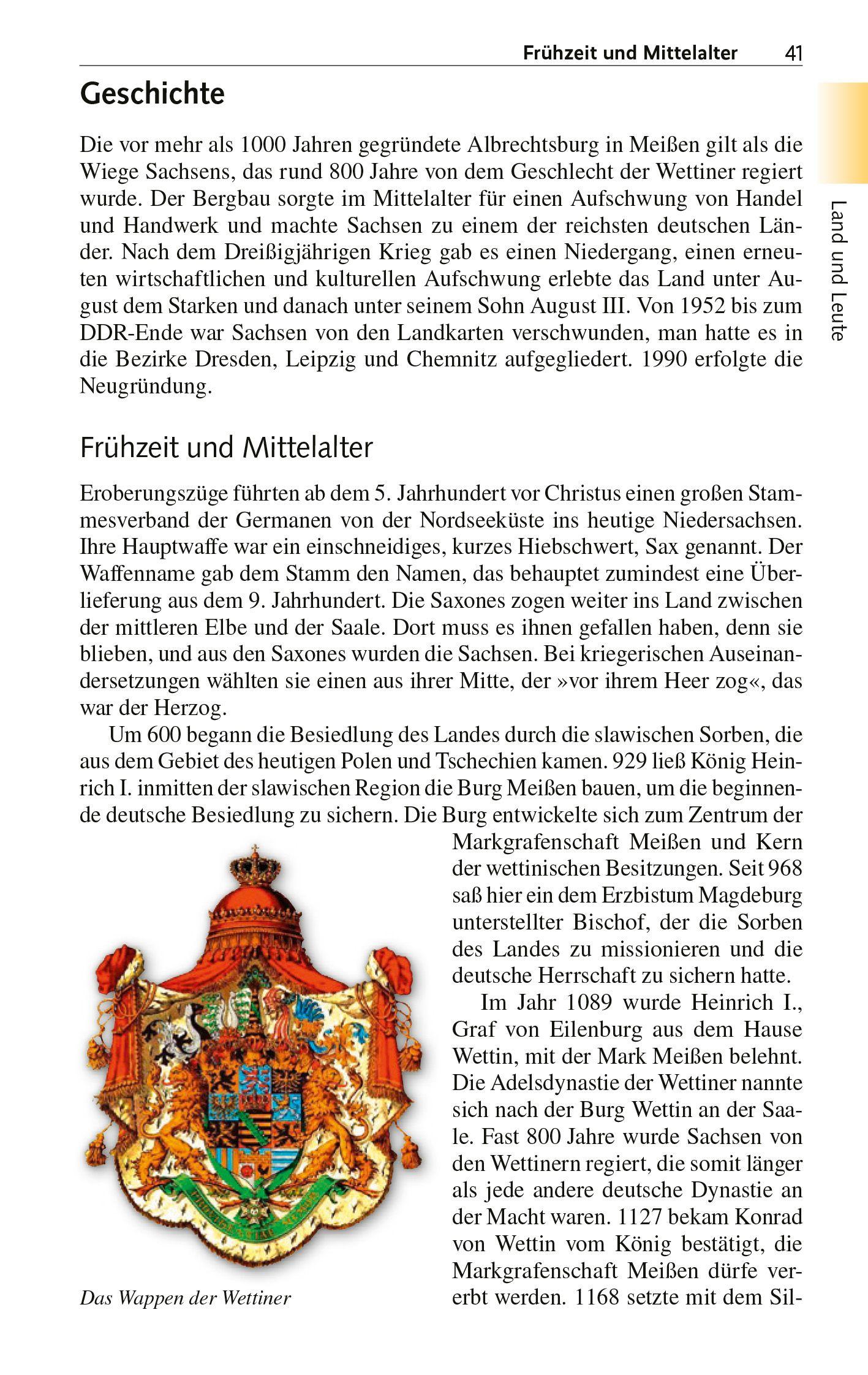 Beispielinhalt (Bild) TRESCHER Reiseführer Sachsen