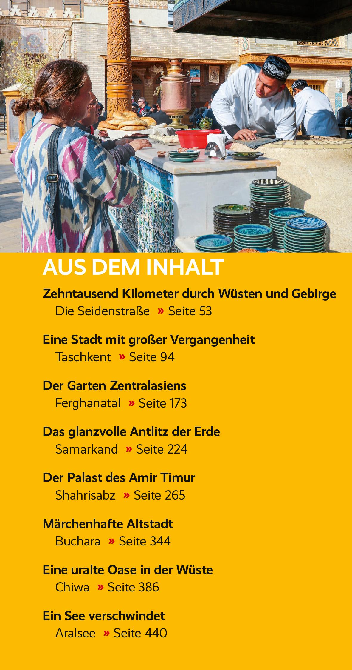 Beispielinhalt (Bild) TRESCHER Reiseführer Usbekistan