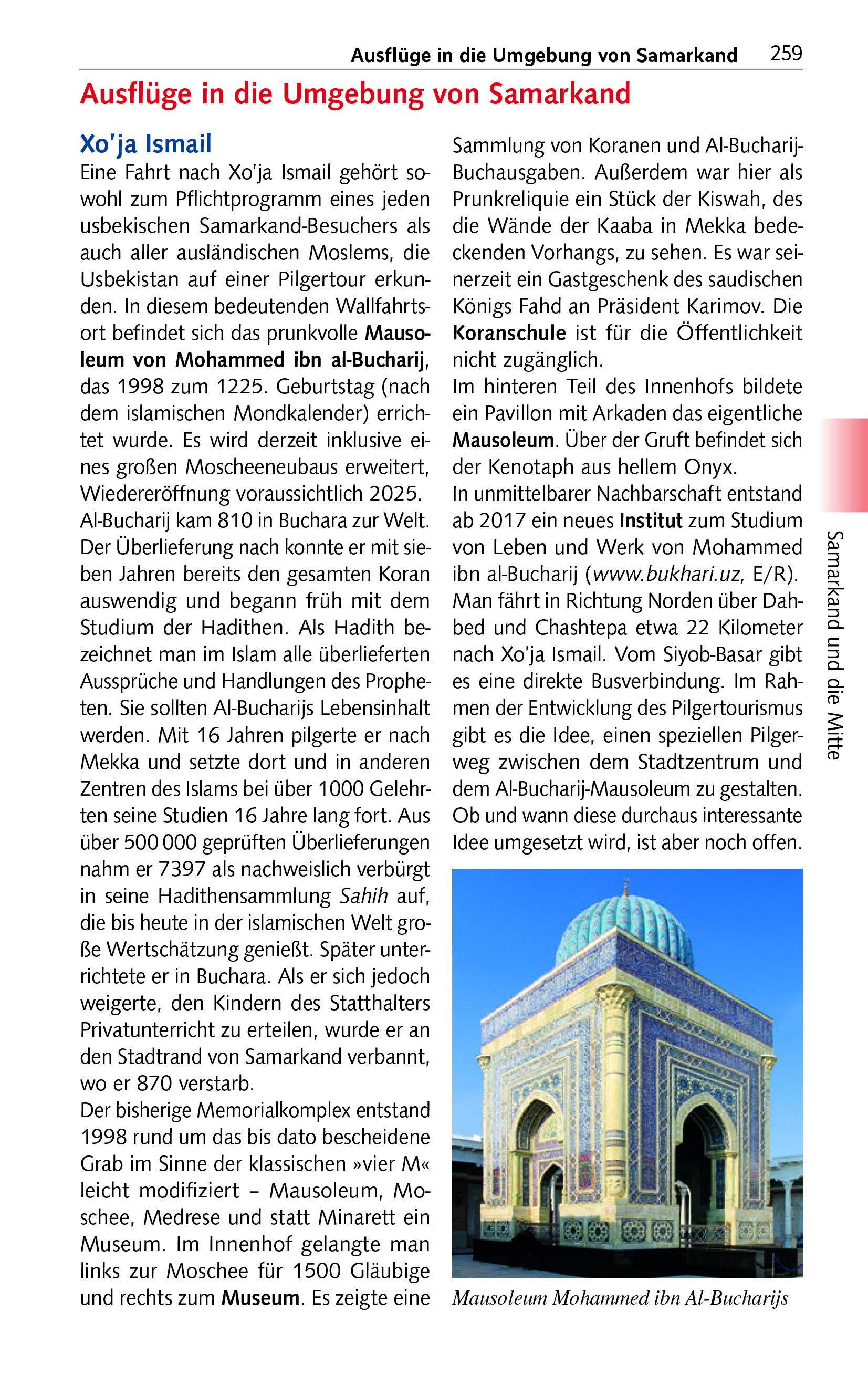 Beispielinhalt (Bild) TRESCHER Reiseführer Usbekistan