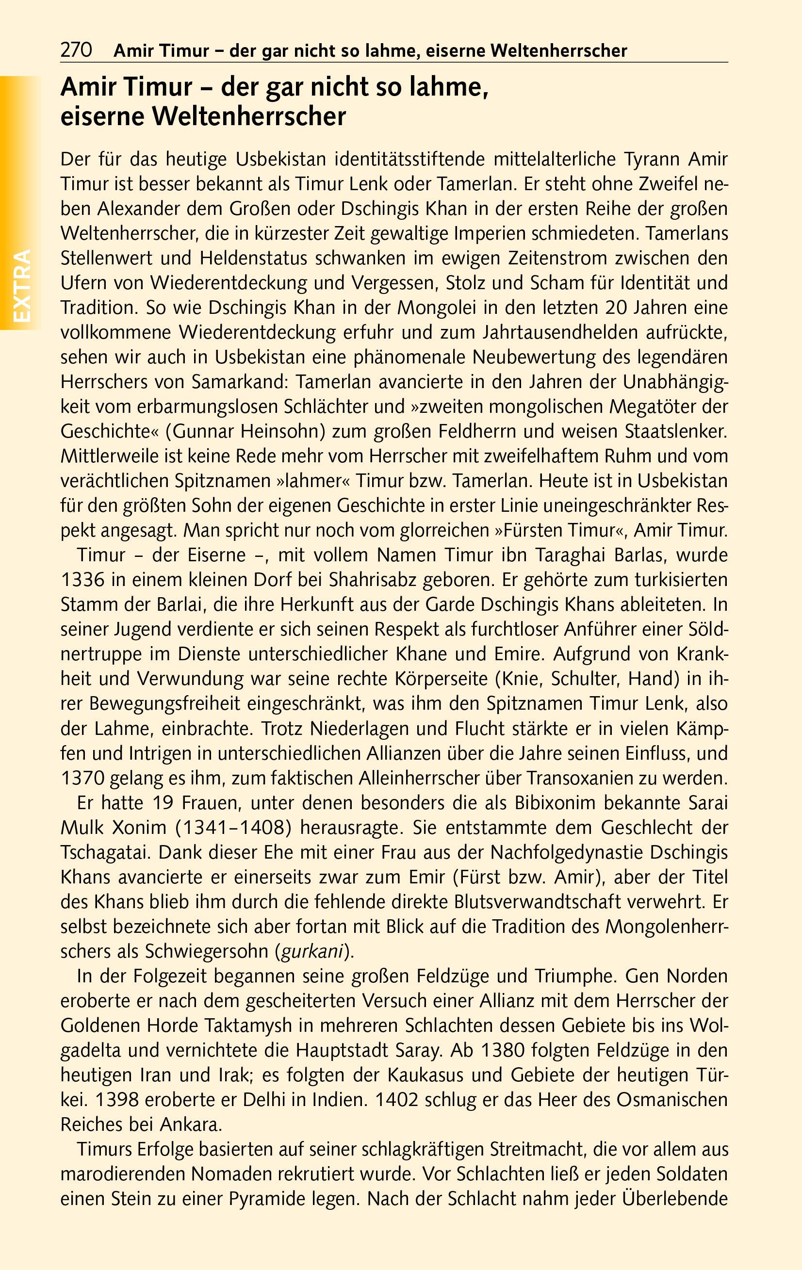 Beispielinhalt (Bild) TRESCHER Reiseführer Usbekistan