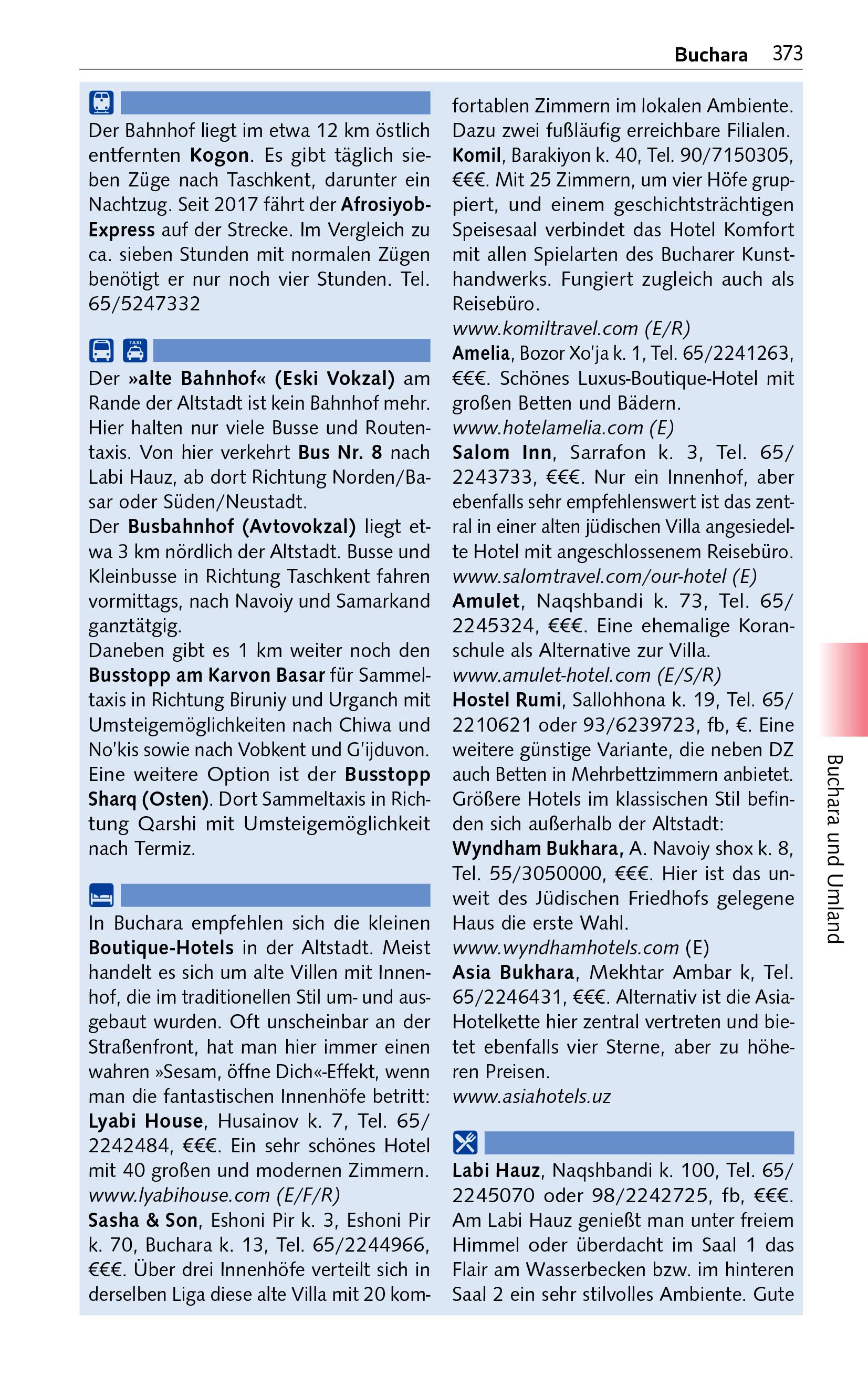 Beispielinhalt (Bild) TRESCHER Reiseführer Usbekistan