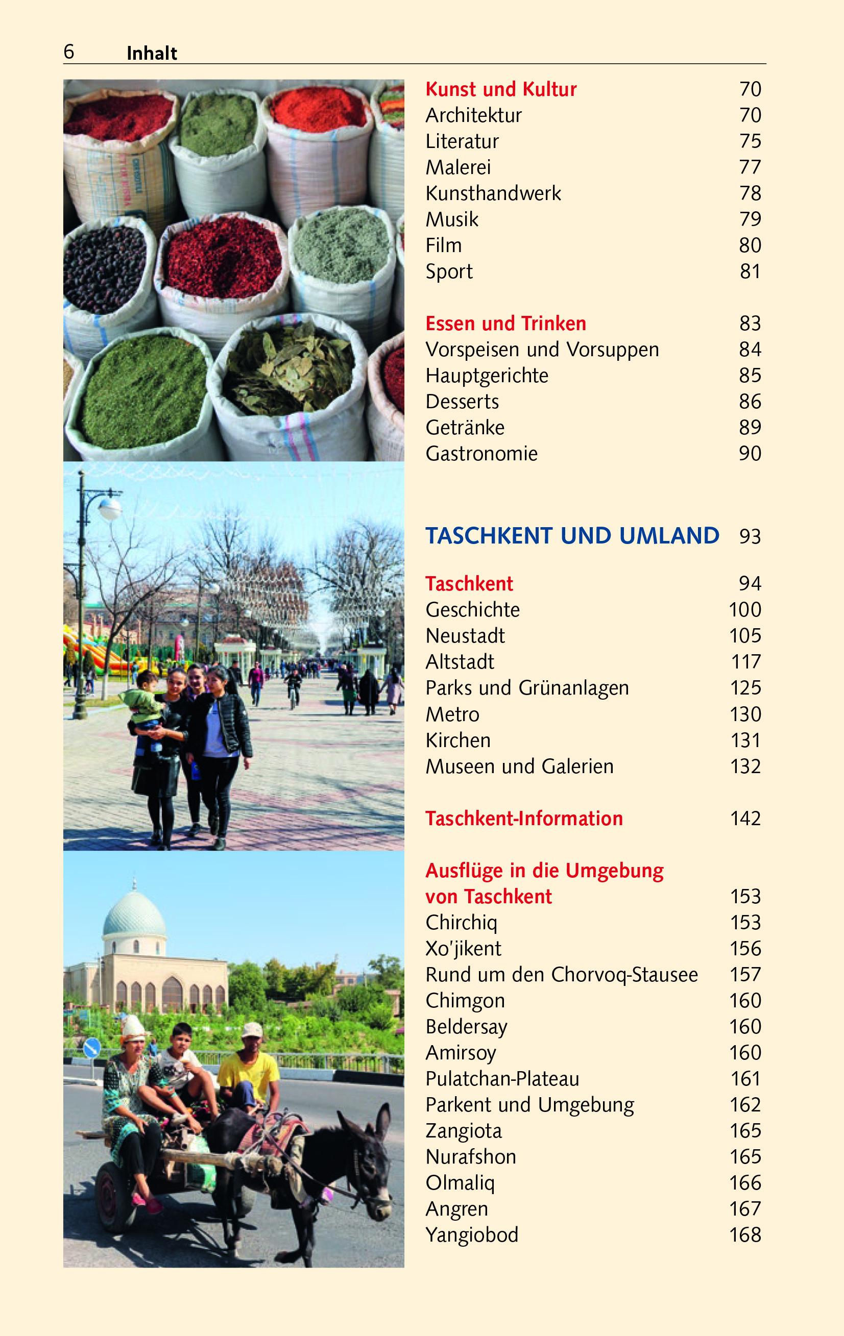 Beispielinhalt (Bild) TRESCHER Reiseführer Usbekistan