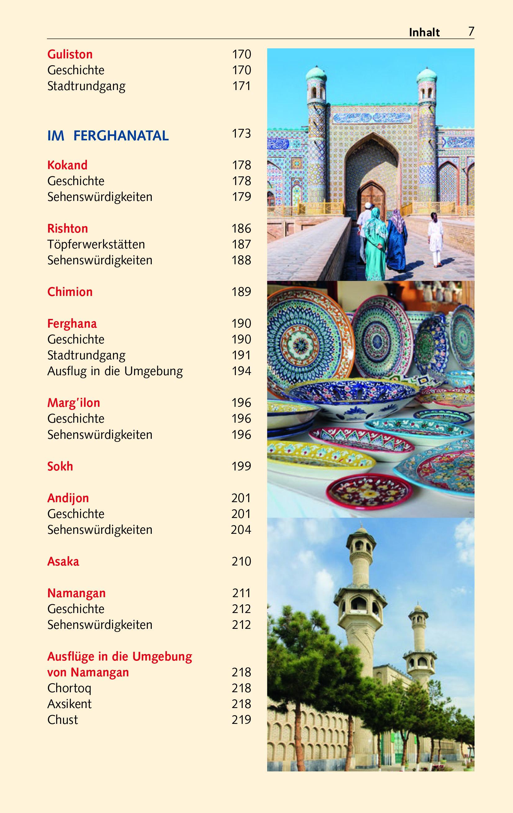 Beispielinhalt (Bild) TRESCHER Reiseführer Usbekistan