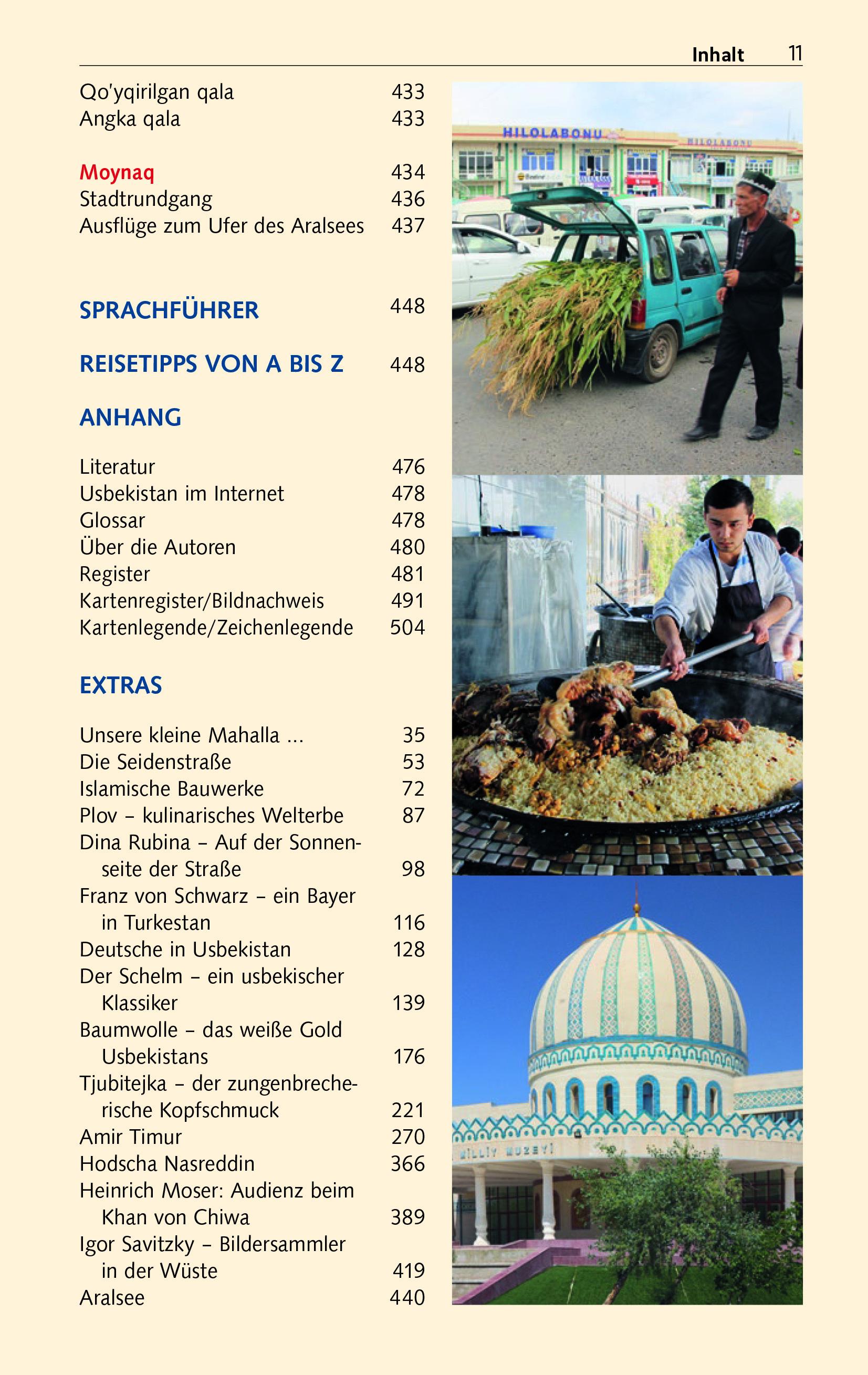 Beispielinhalt (Bild) TRESCHER Reiseführer Usbekistan