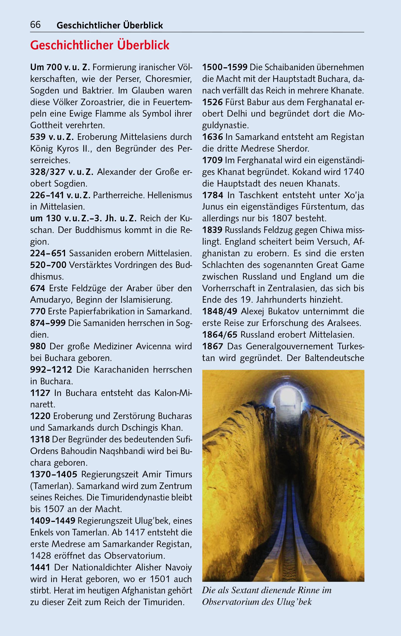 Beispielinhalt (Bild) TRESCHER Reiseführer Usbekistan