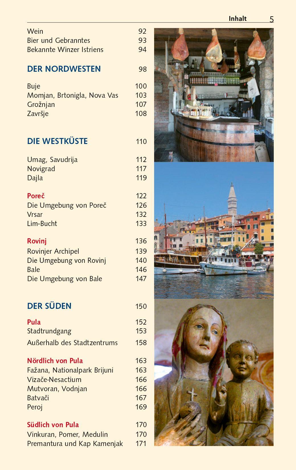 Beispielinhalt (Bild) TRESCHER Reiseführer Istrien und Kvarner Bucht