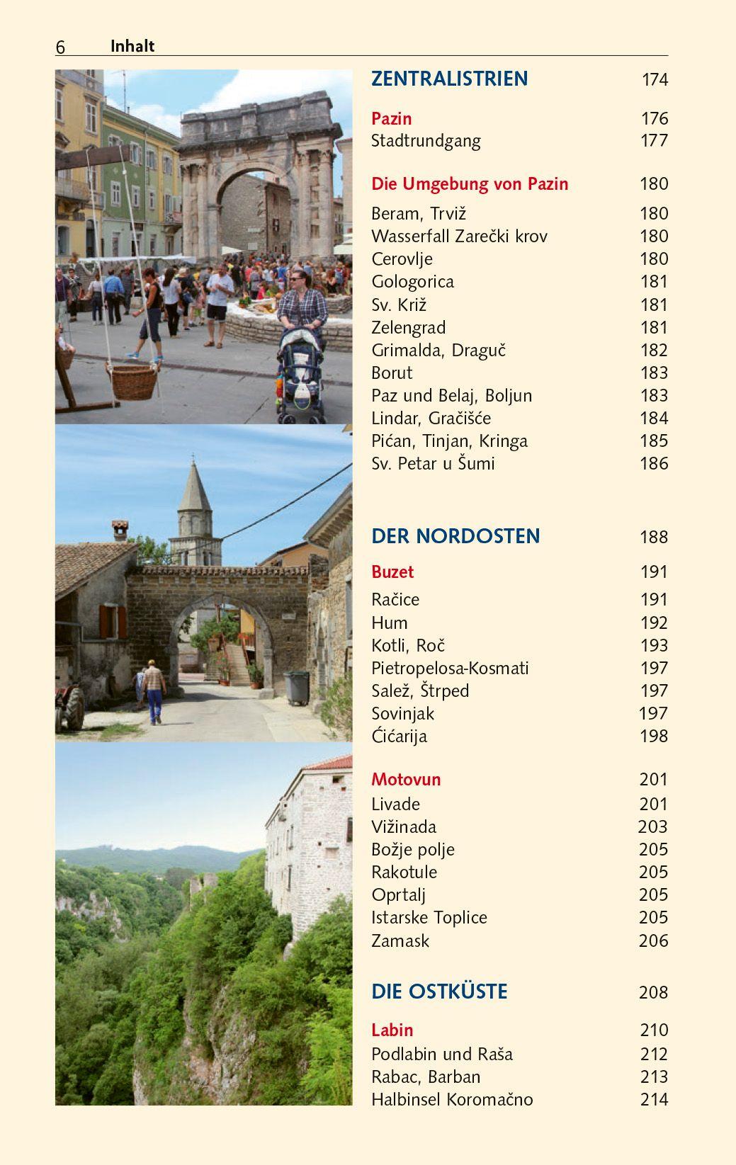 Beispielinhalt (Bild) TRESCHER Reiseführer Istrien und Kvarner Bucht