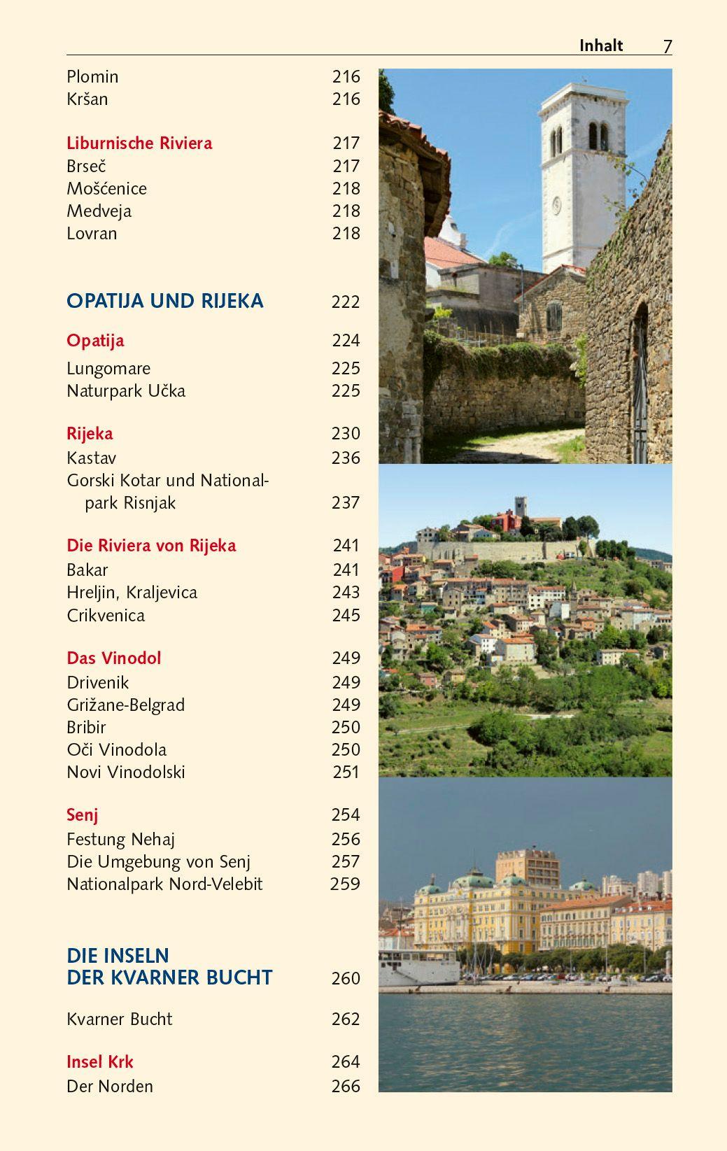 Beispielinhalt (Bild) TRESCHER Reiseführer Istrien und Kvarner Bucht