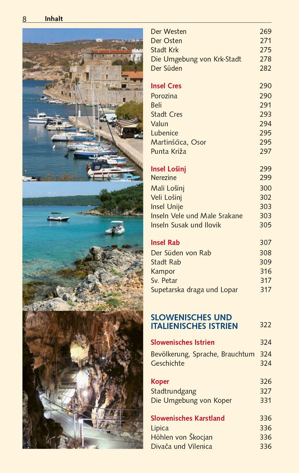 Beispielinhalt (Bild) TRESCHER Reiseführer Istrien und Kvarner Bucht