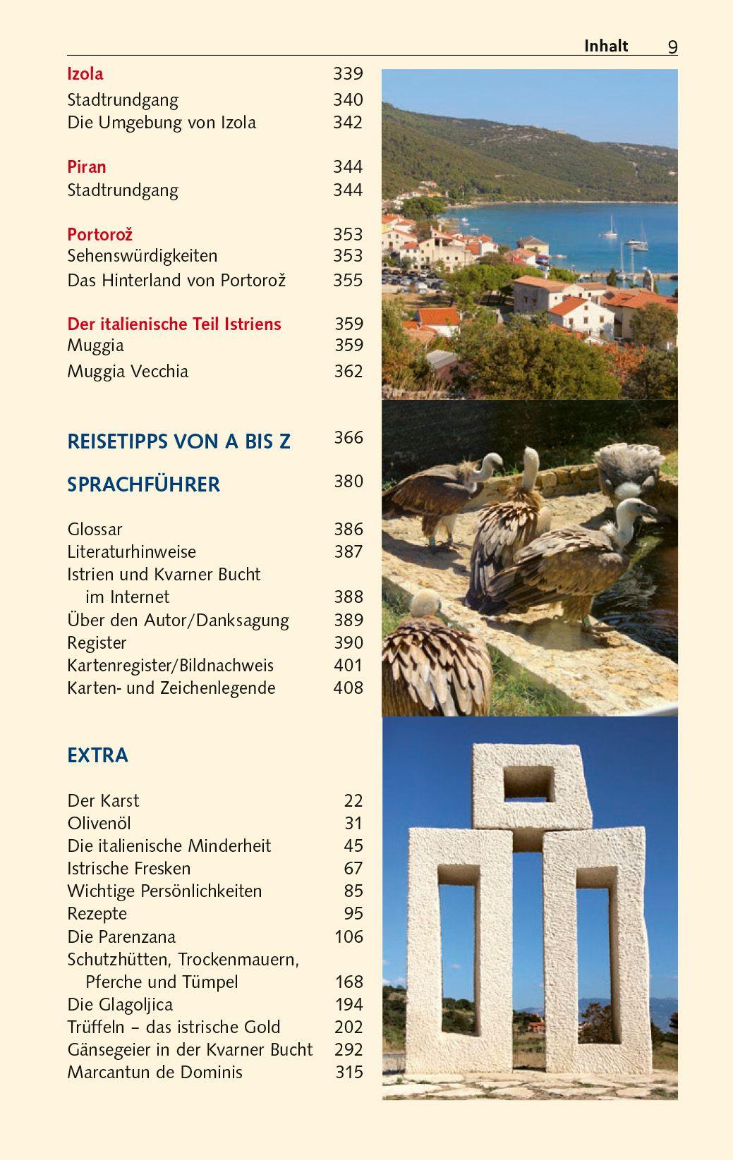 Beispielinhalt (Bild) TRESCHER Reiseführer Istrien und Kvarner Bucht