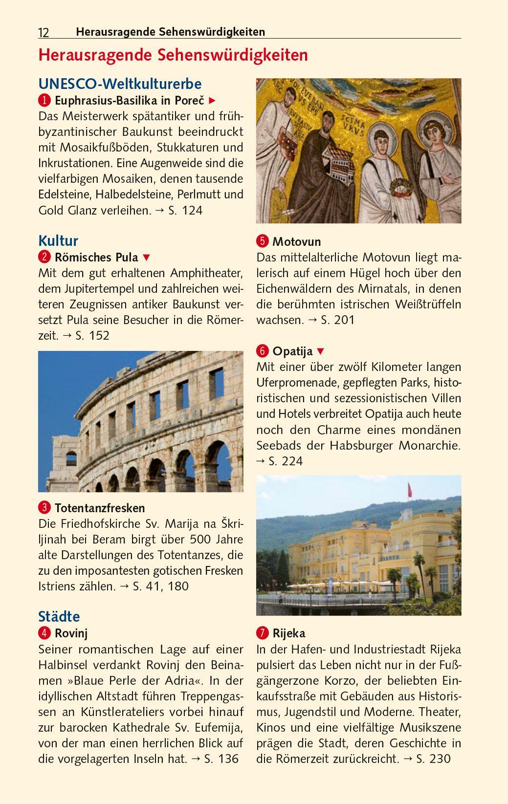 Beispielinhalt (Bild) TRESCHER Reiseführer Istrien und Kvarner Bucht