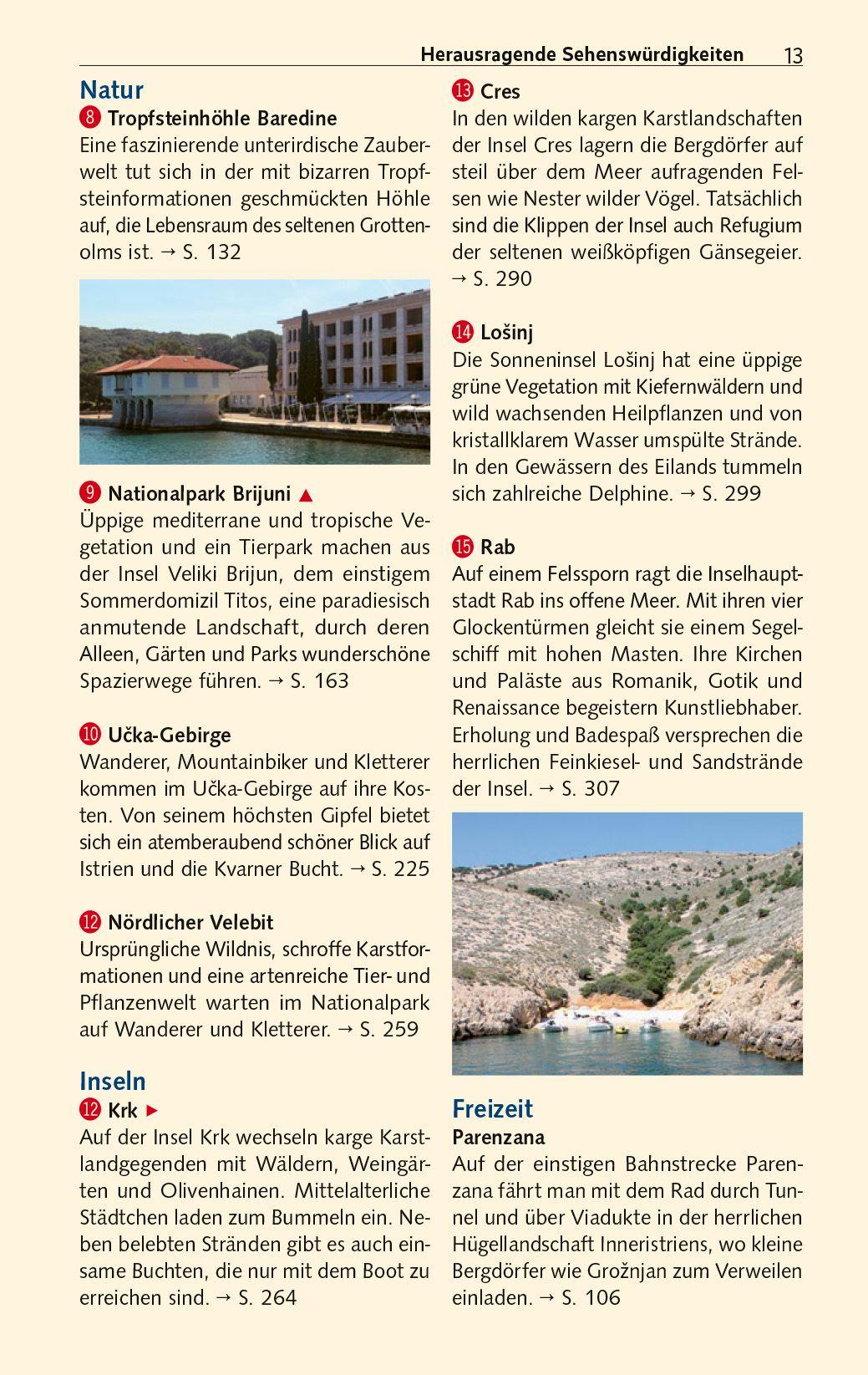 Beispielinhalt (Bild) TRESCHER Reiseführer Istrien und Kvarner Bucht