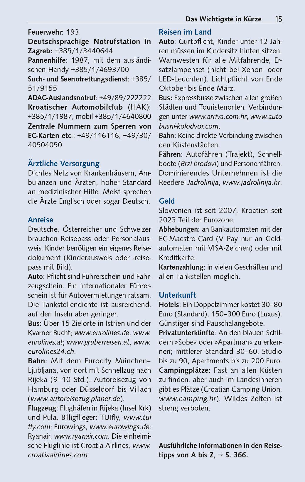 Beispielinhalt (Bild) TRESCHER Reiseführer Istrien und Kvarner Bucht