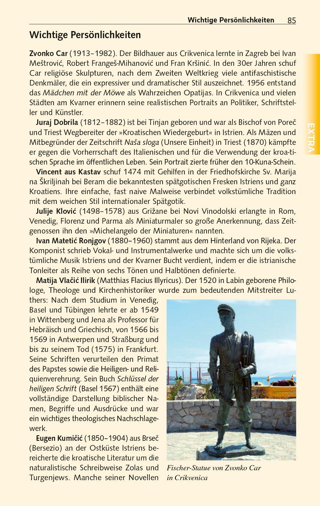 Beispielinhalt (Bild) TRESCHER Reiseführer Istrien und Kvarner Bucht