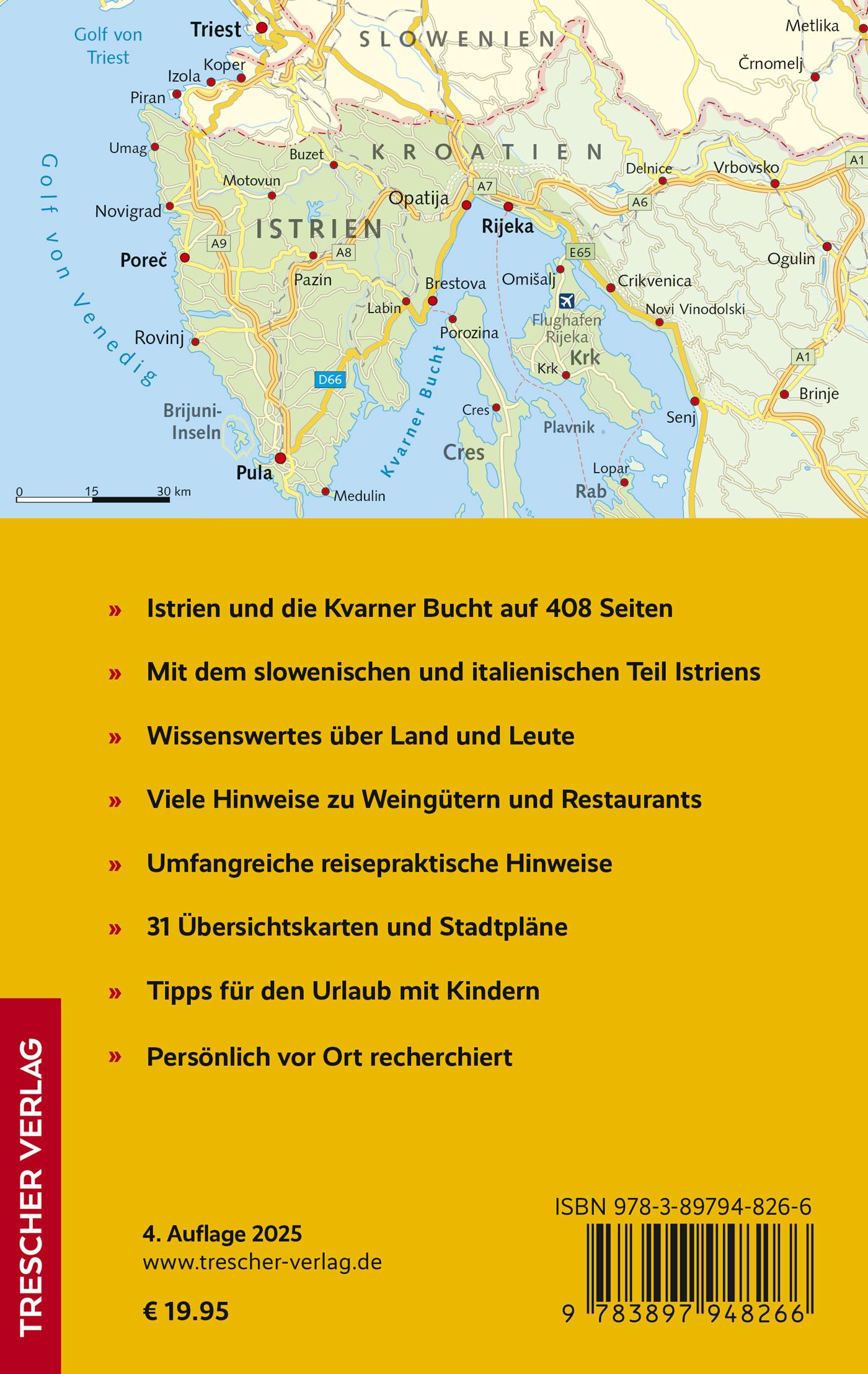 Rückseitencover TRESCHER Reiseführer Istrien und Kvarner Bucht