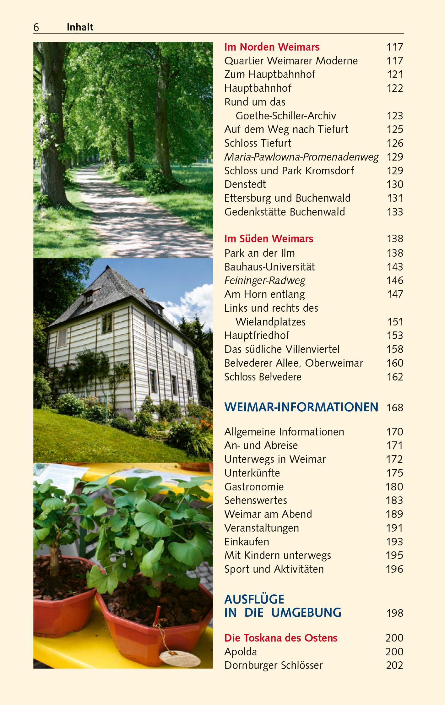 Beispielinhalt (Bild) TRESCHER Reiseführer Weimar
