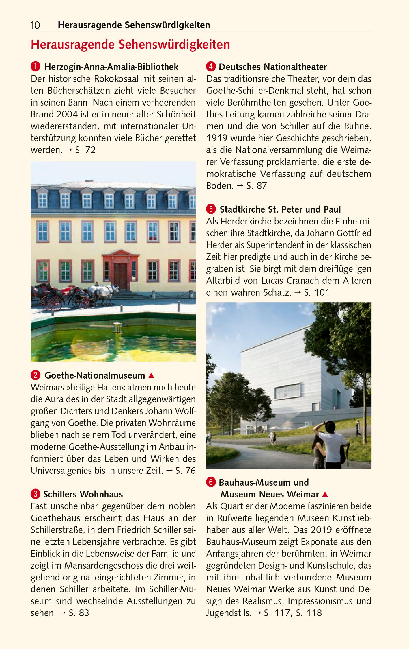 Beispielinhalt (Bild) TRESCHER Reiseführer Weimar