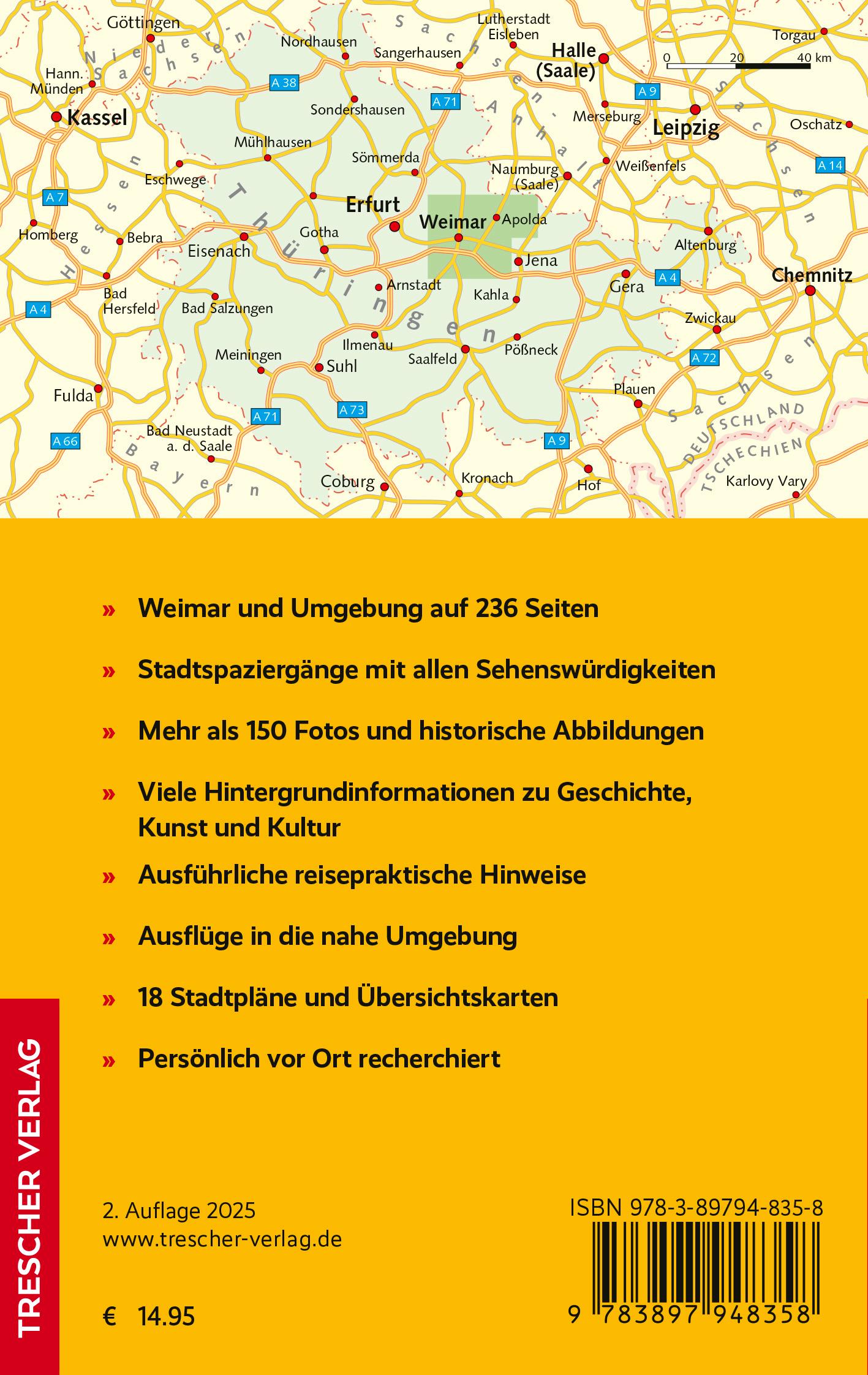 Rückseitencover TRESCHER Reiseführer Weimar