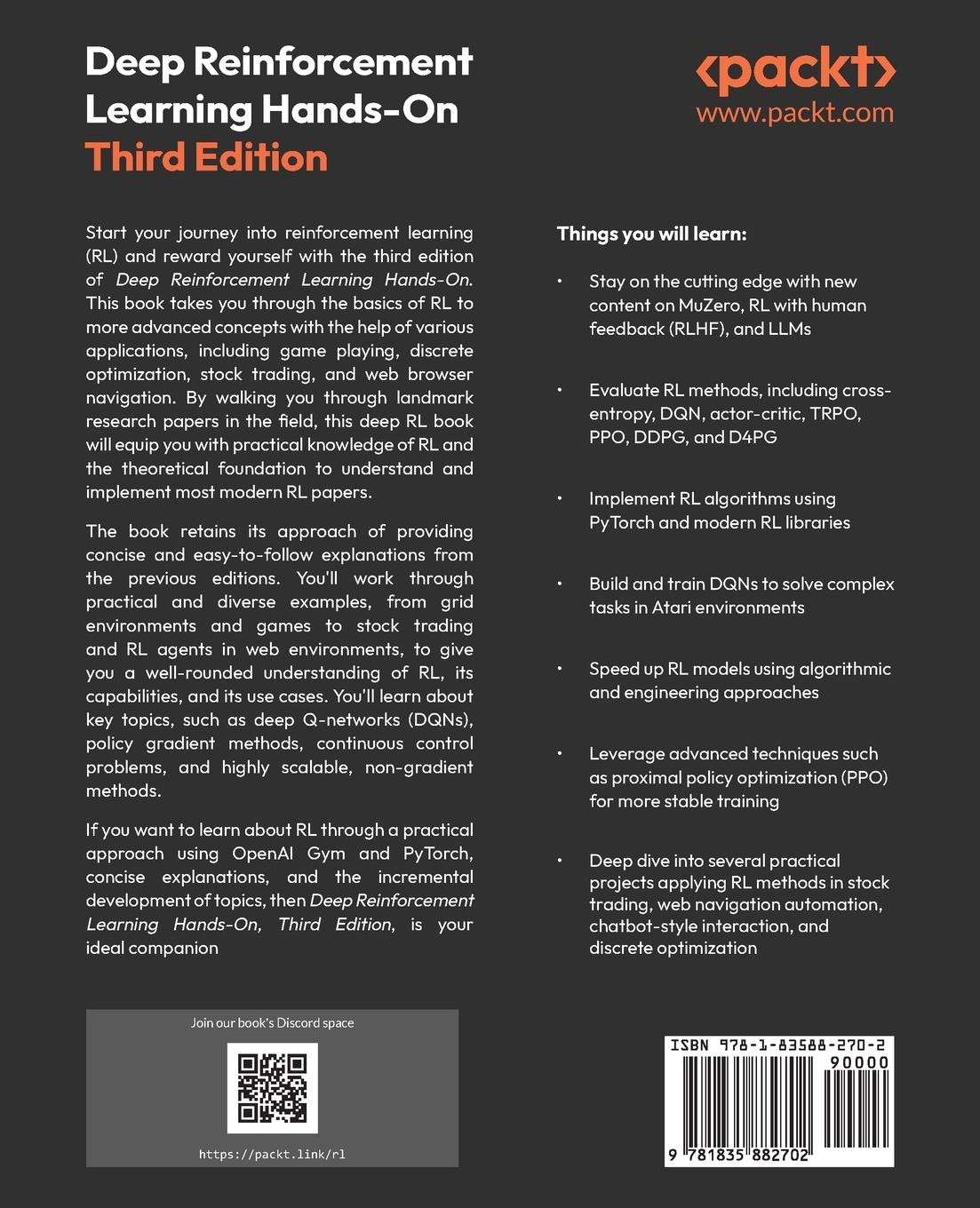 Rückseitencover Deep Reinforcement Learning Hands-On - Third Edition