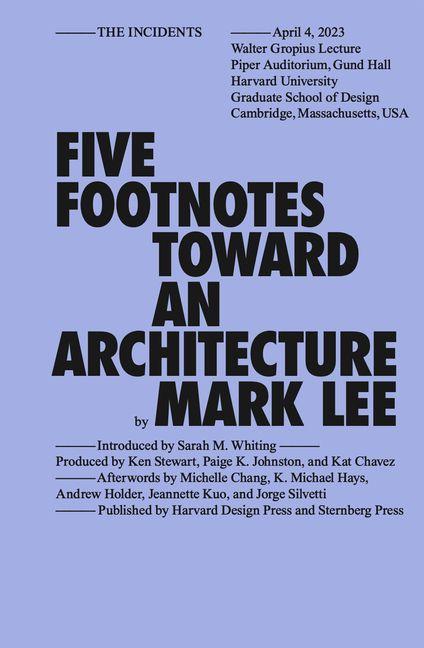 Vorderes Coverbild Five Footnotes Toward an Architecture