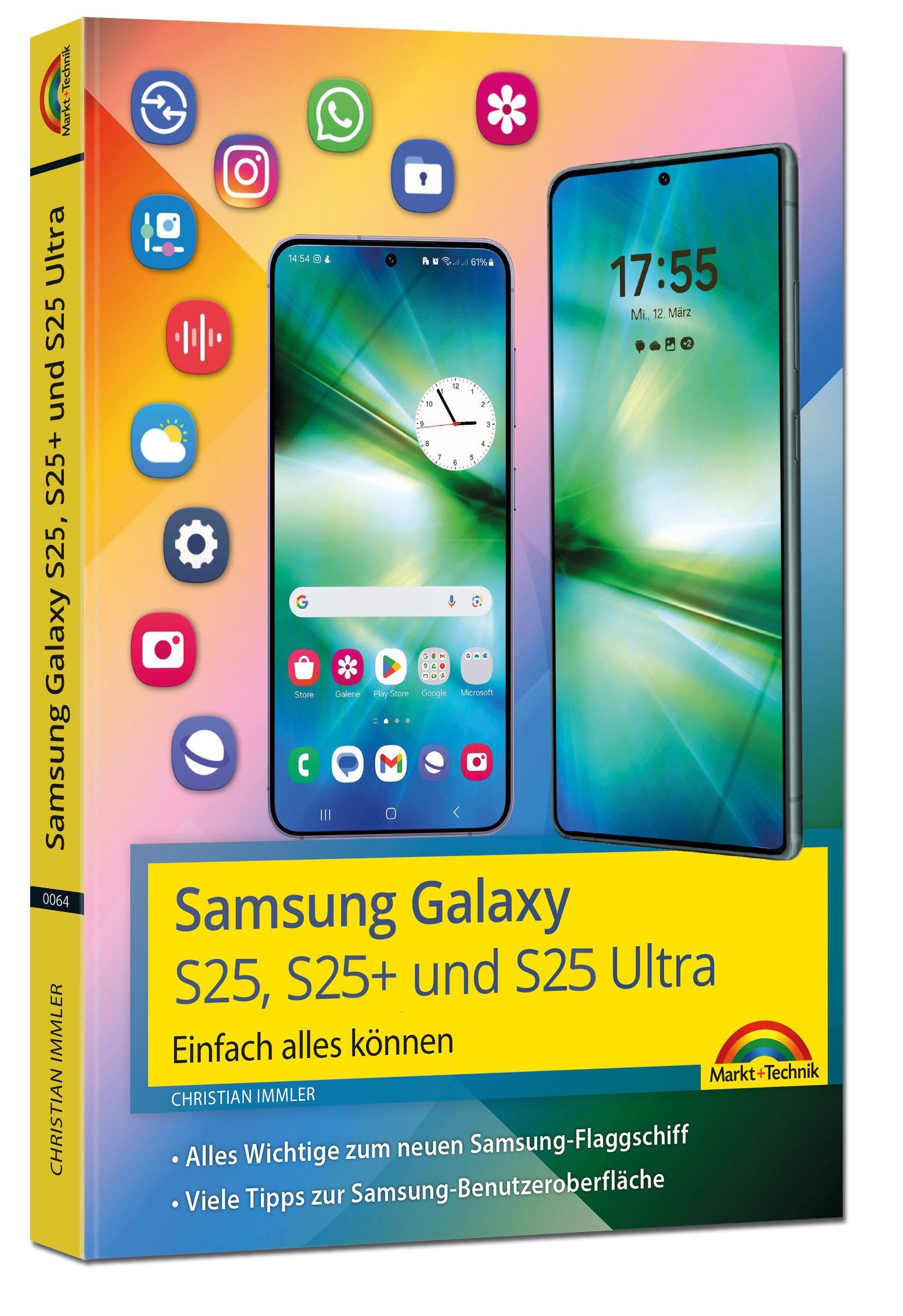 Vorderes Coverbild Samsung Galaxy S25, S25 Plus und S25 Ultra mit Android 15: