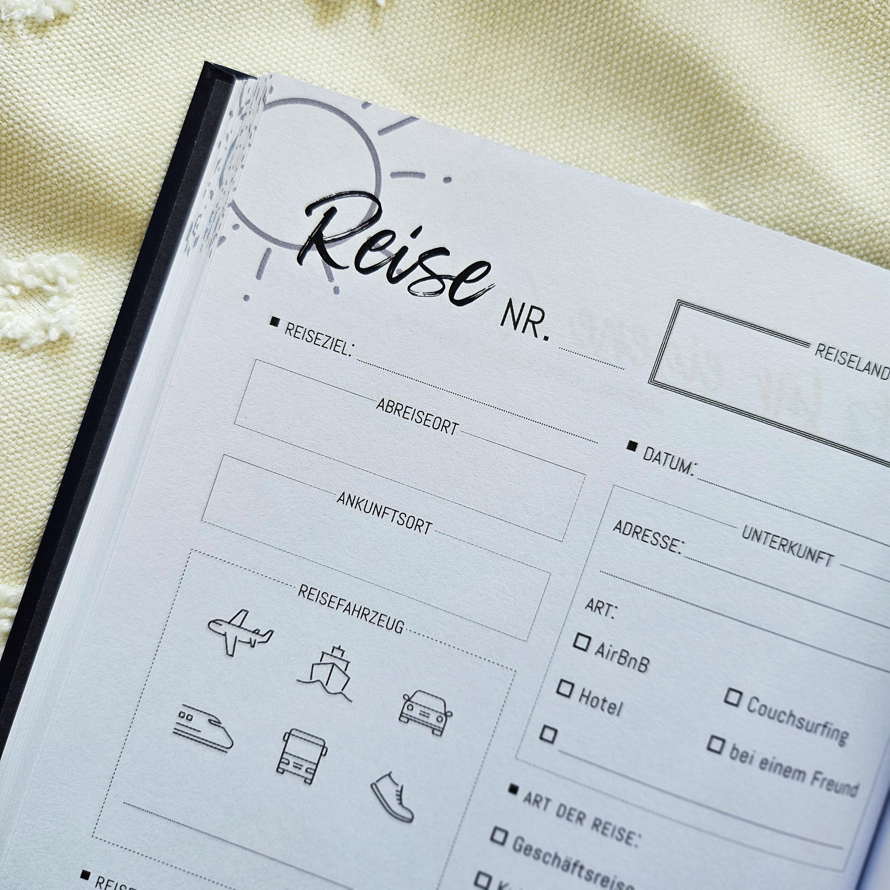 Beispielinhalt (Bild) Unterwegs Reise-Logbuch