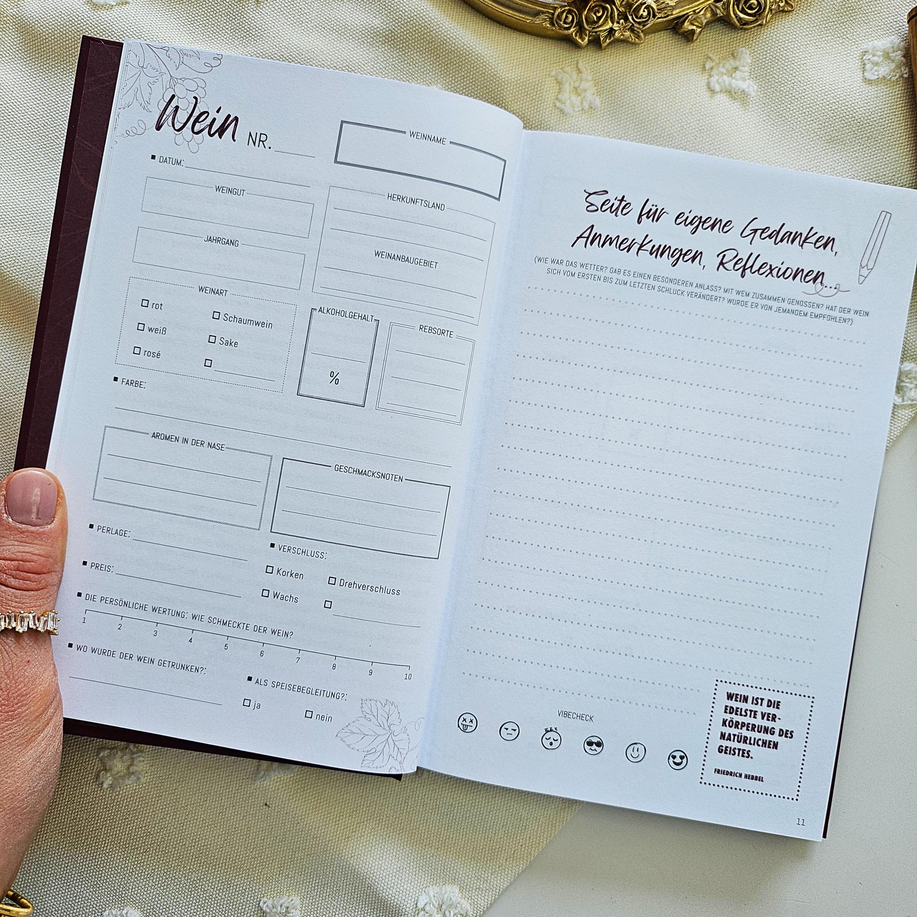 Beispielinhalt (Bild) Unterwegs Wein-Logbuch