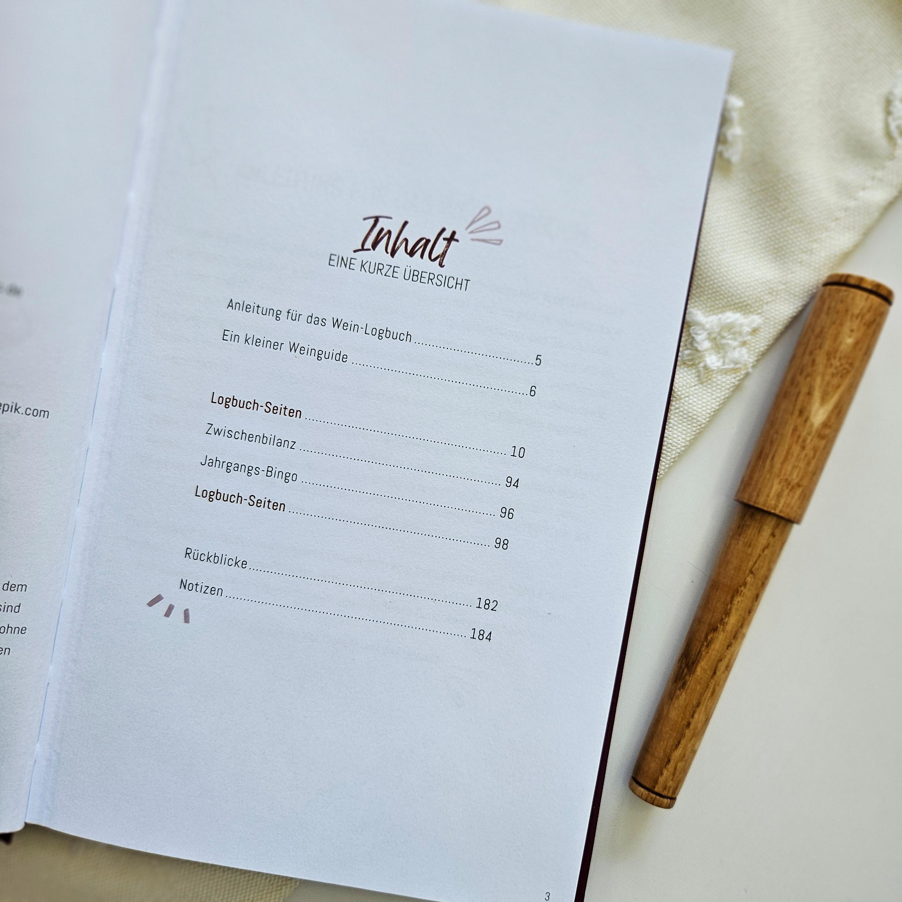 Beispielinhalt (Bild) Unterwegs Wein-Logbuch