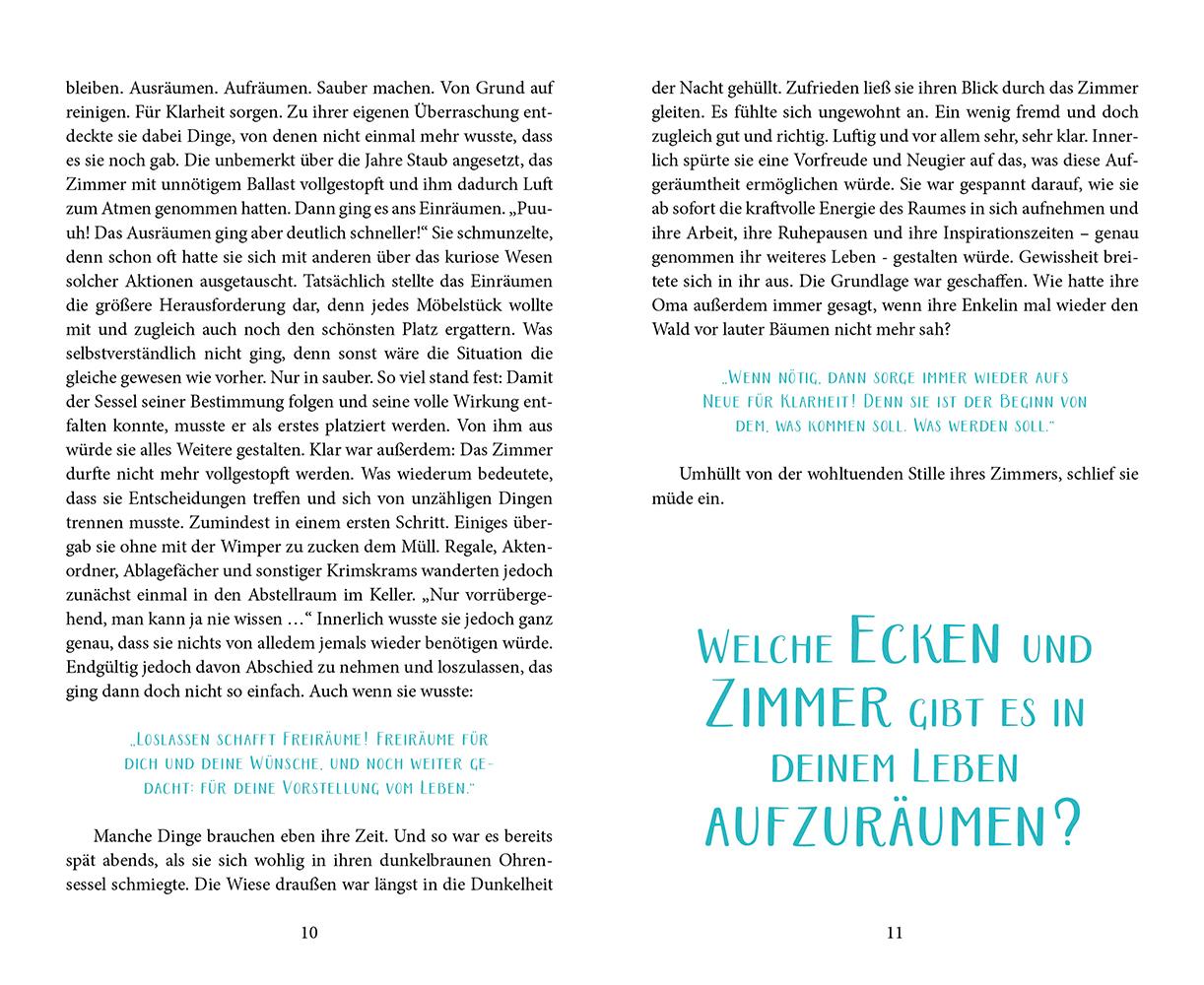 Beispielinhalt (Bild) Ein Ohrensessel, zwölf Fragen und eine Reise zu dir selbst