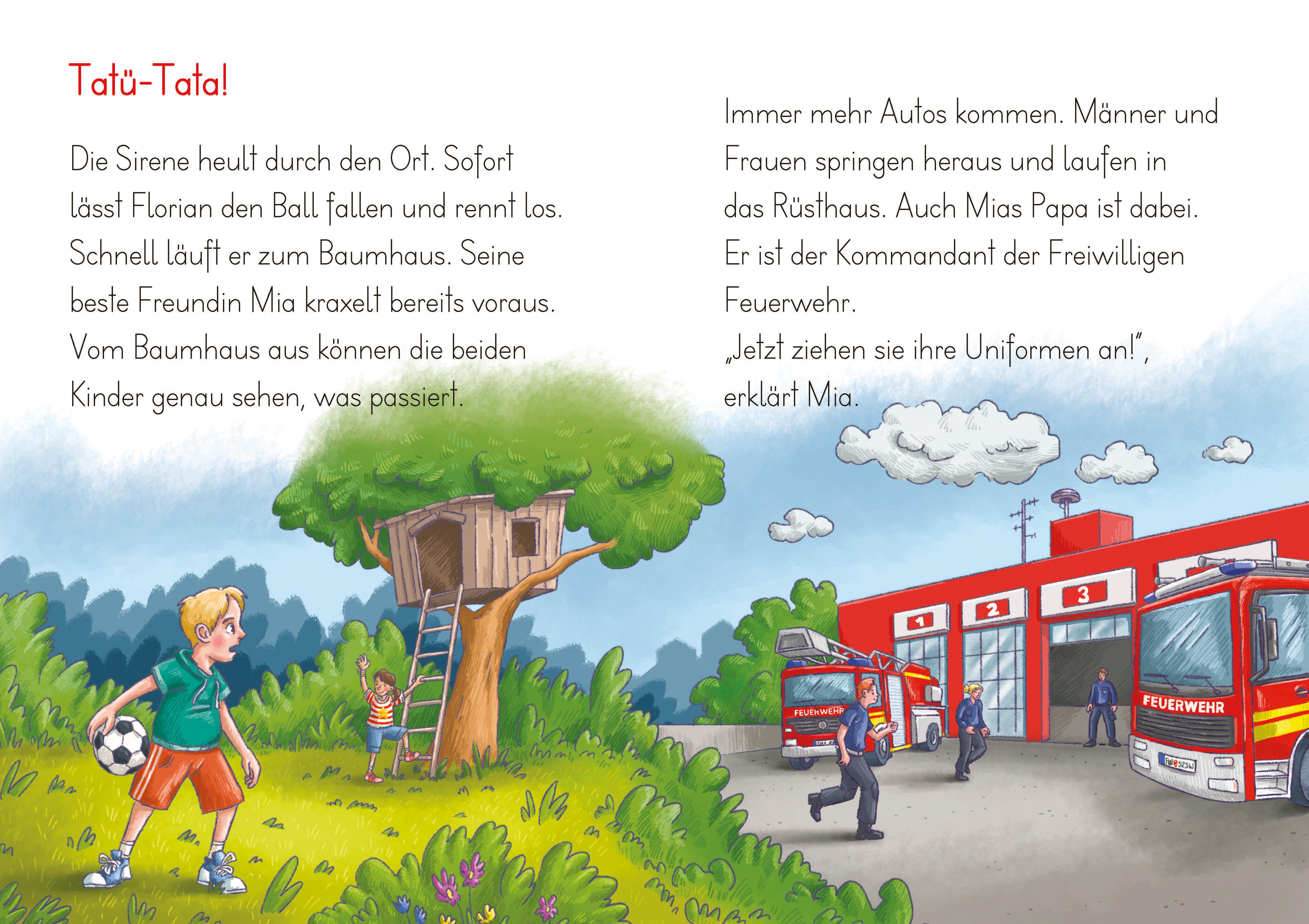 Beispielinhalt (Bild) LESEZUG/2. Klasse - Lesestufe 2: Wasser marsch! Einsatz für die Feuerwehr