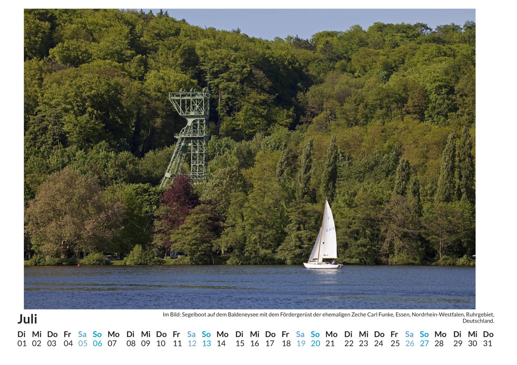 Beispielinhalt (Bild) Segelboote - (Wandkalender 2025, Kalender DIN A4 quer, Monatskalender im Querformat mit Kalendarium, das perfekte Geschenk)