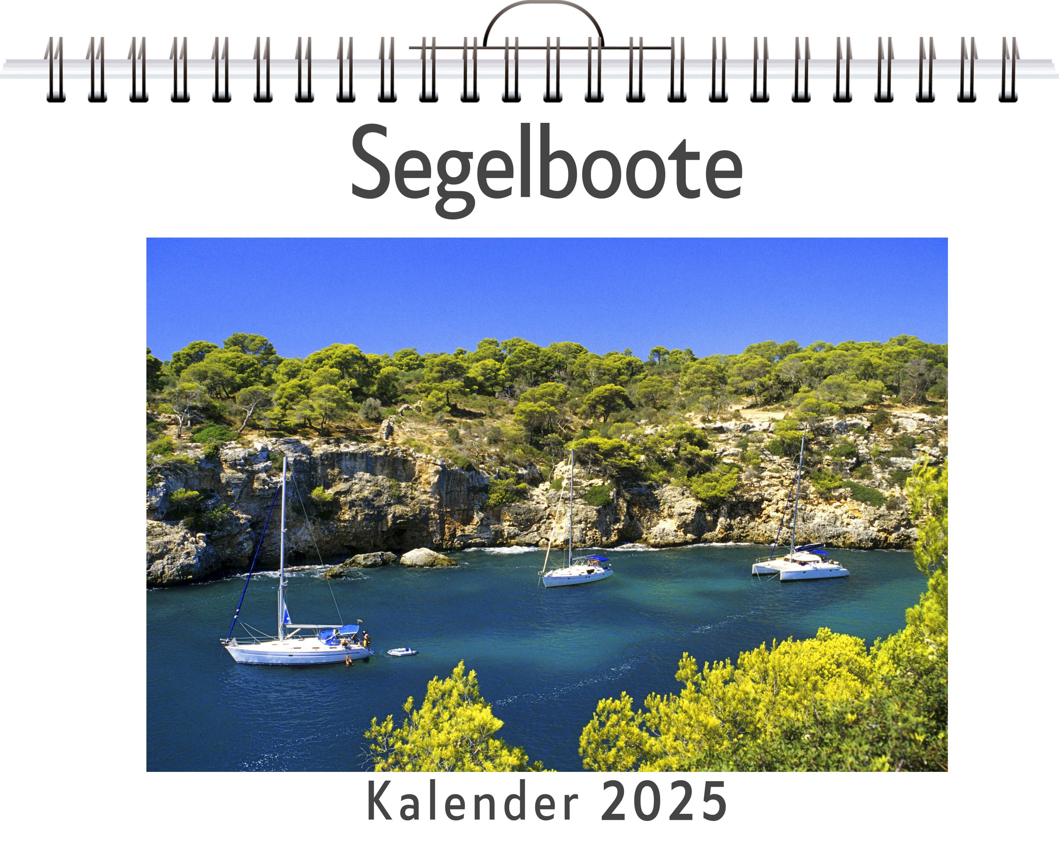 Vorderes Coverbild Segelboote - (Wandkalender 2025, Kalender DIN A4 quer, Monatskalender im Querformat mit Kalendarium, das perfekte Geschenk)