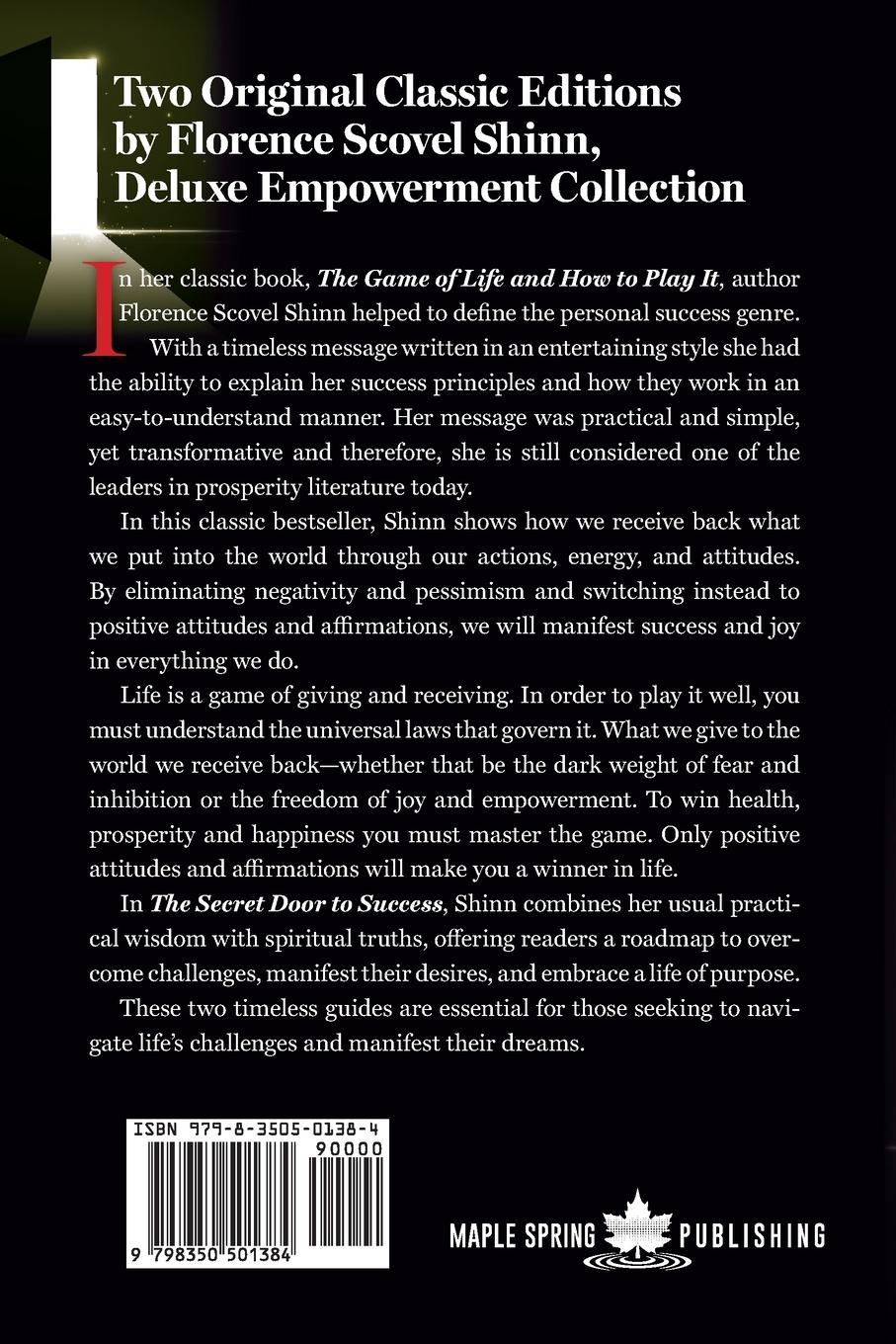 Rückseitencover The Game of Life and How to Play It, Includes Bonus Book: The Secret Door to Success