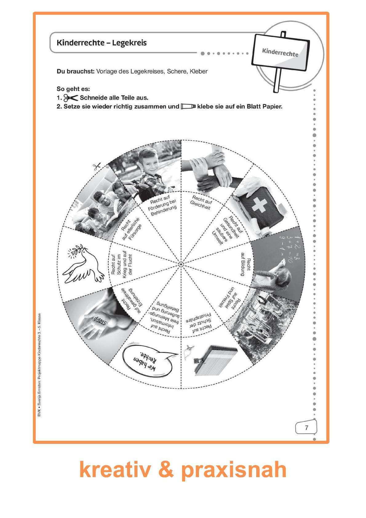Beispielinhalt (Bild) Projektmappe Kinderrechte 3. - 5. Klasse