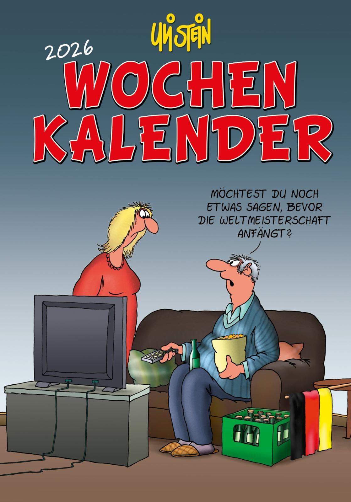Vorderes Coverbild Uli Stein Wochenkalender 2026: Taschenkalender mit Spiralbindung und Gummiband