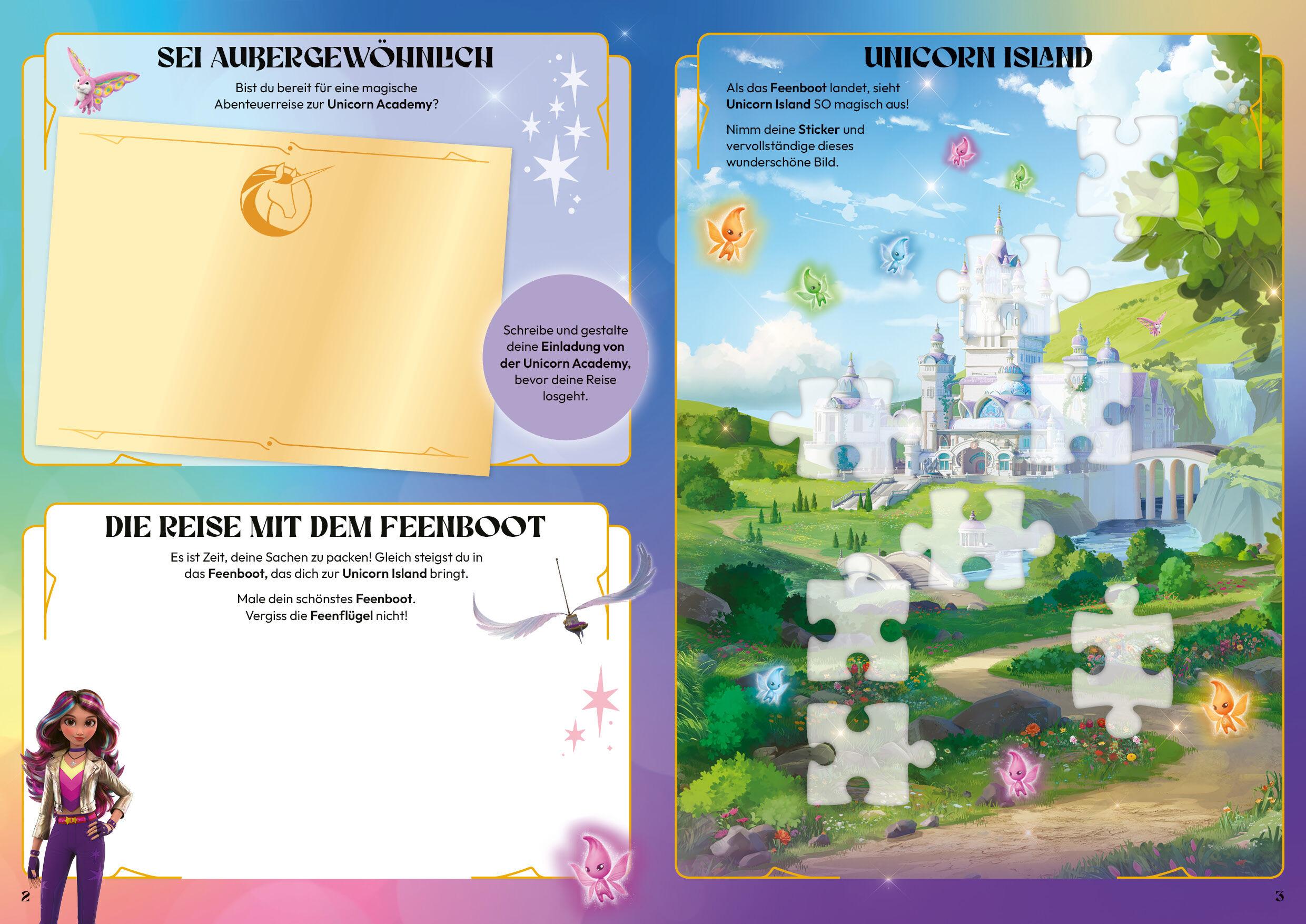 Beispielinhalt (Bild) Unicorn Academy - Stickerbuch