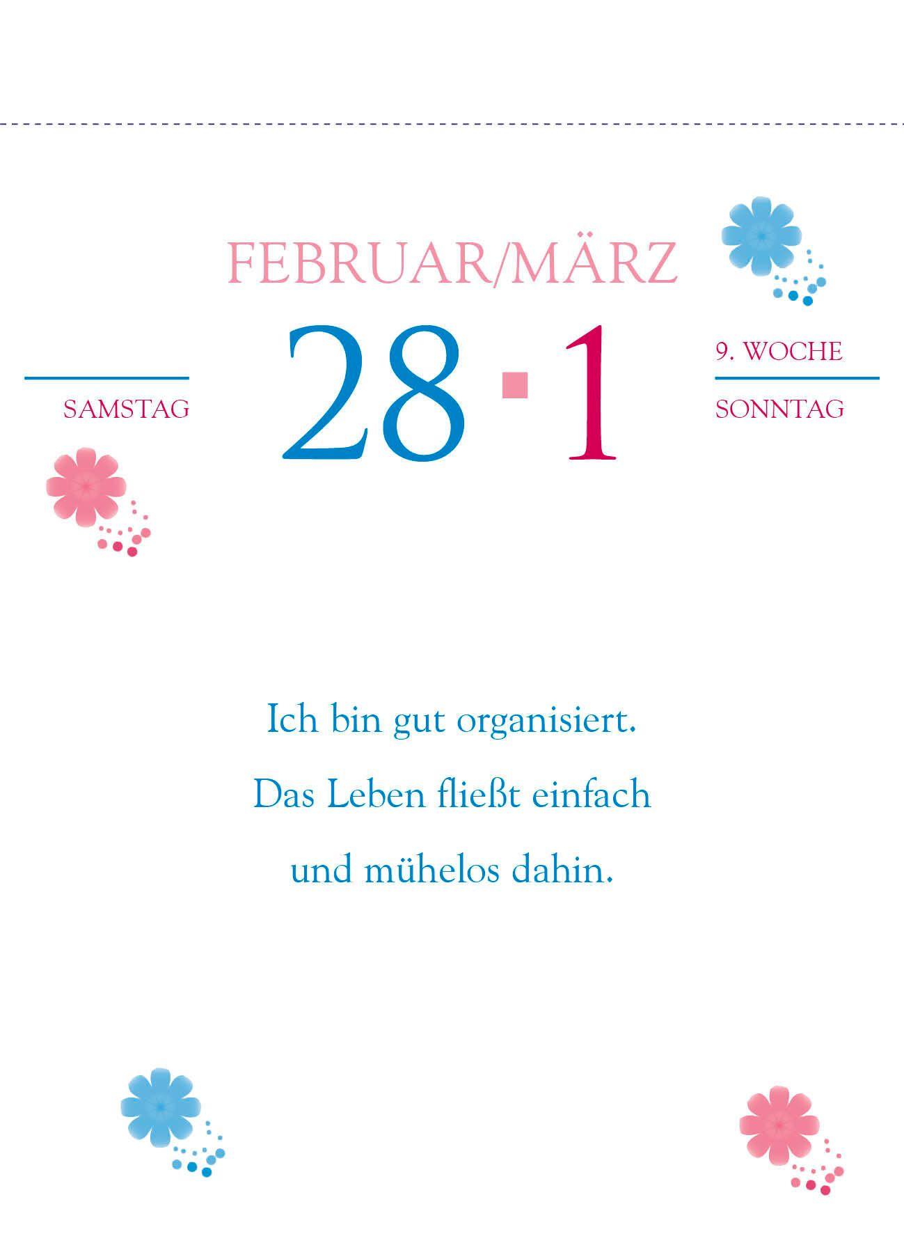 Beispielinhalt (Bild) Heilende Gedanken für jeden Tag 2026  - Tagesabreißkalender zum Aufstellen oder Aufhängen