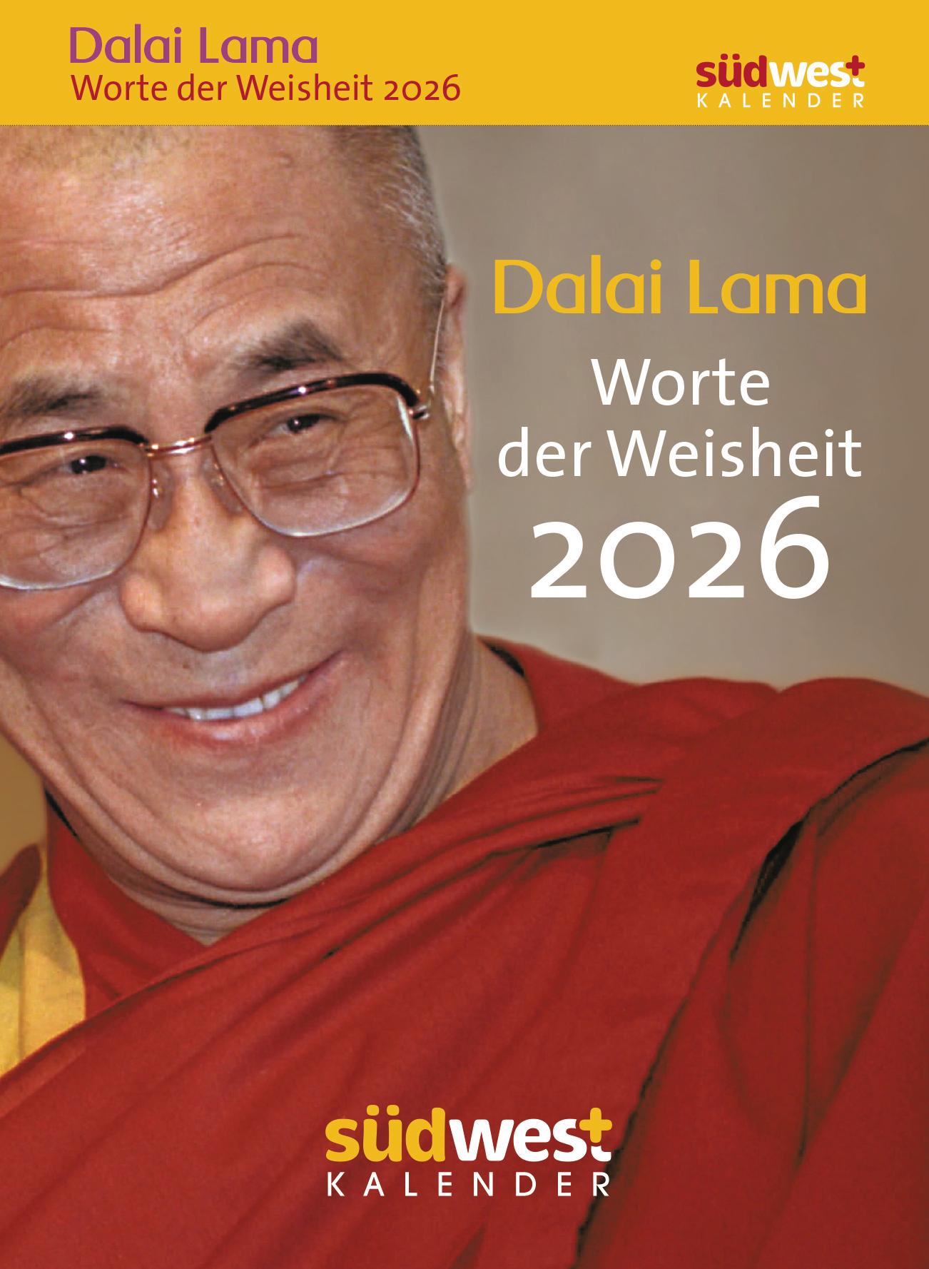 Vorderes Coverbild Dalai Lama - Worte der Weisheit 2026  - Tagesabreißkalender zum Aufstellen oder Aufhängen