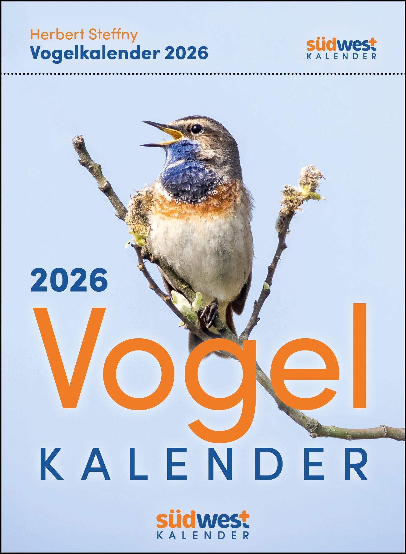 Vorderes Coverbild Vogelkalender 2026  - Tagesabreißkalender zum Aufstellen oder Aufhängen