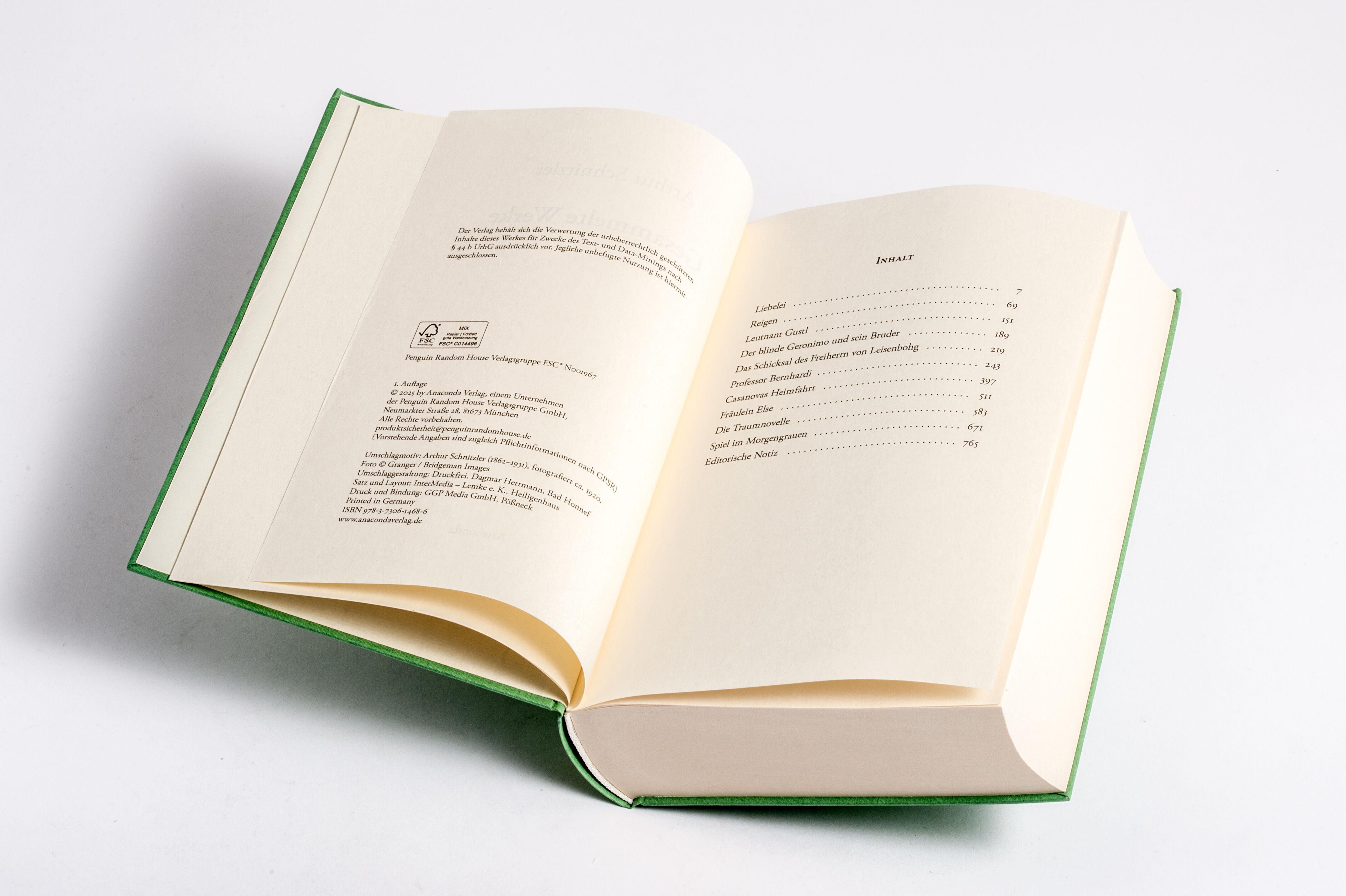 Beispielinhalt (Bild) Arthur Schnitzler, Gesammelte Werke