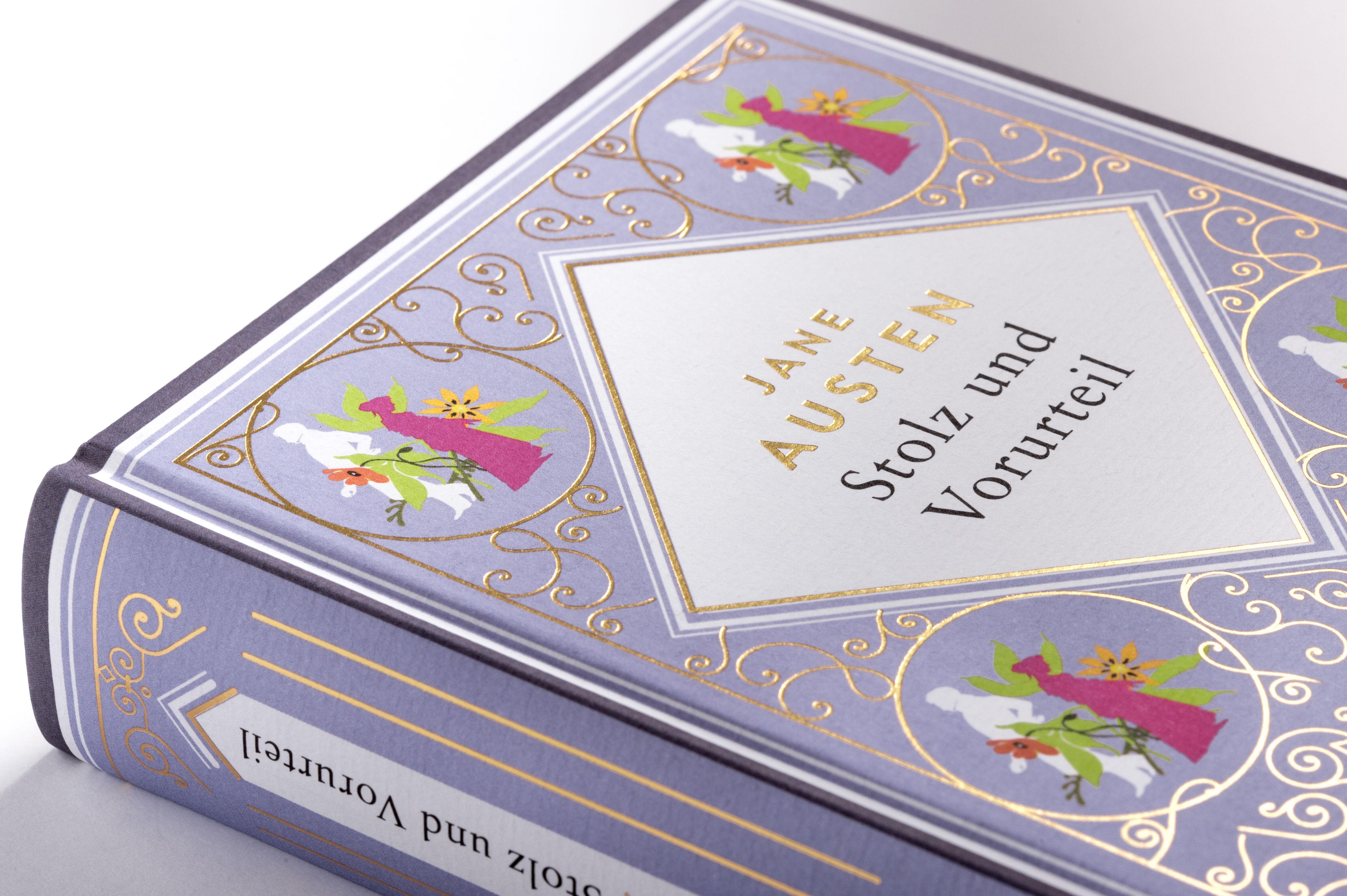 Beispielinhalt (Bild) Jane Austen, Stolz und Vorurteil. Schmuckausgabe mit Goldprägung
