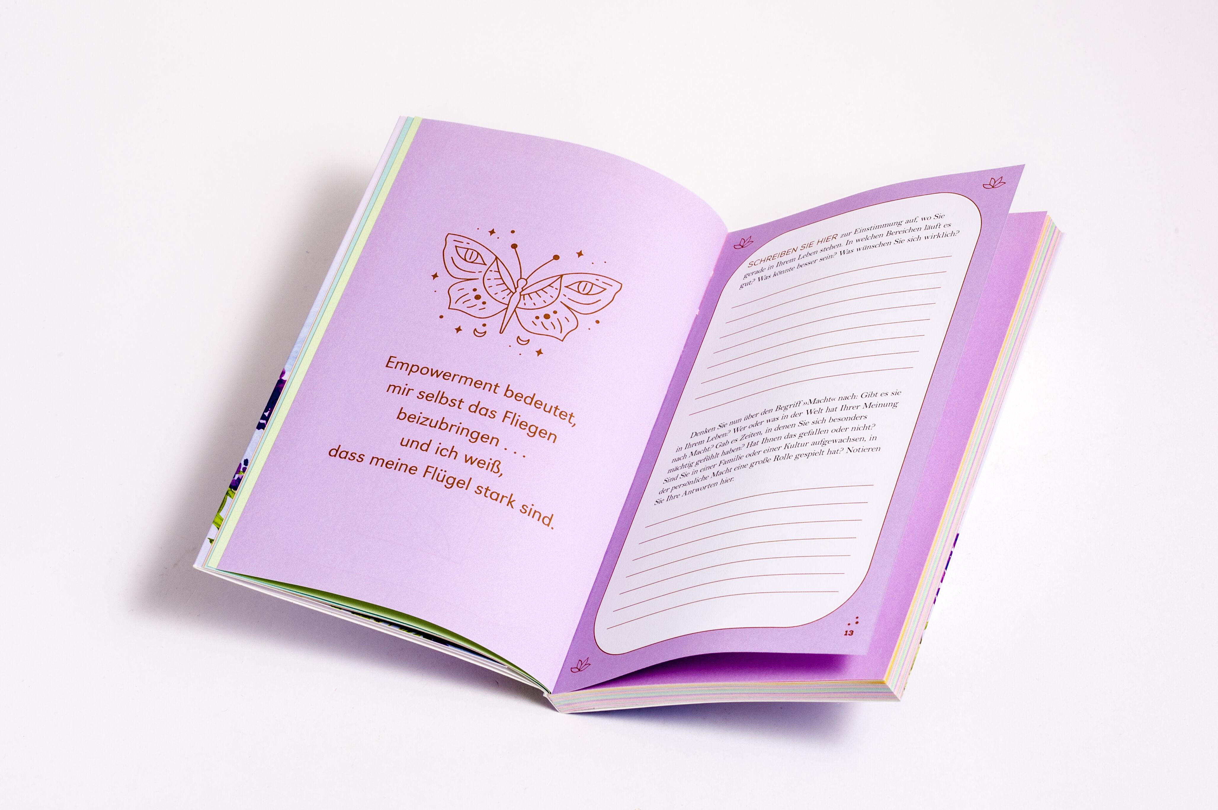 Beispielinhalt (Bild) Die grenzenlose Kraft deiner Gedanken. Das Affirmations-Journal