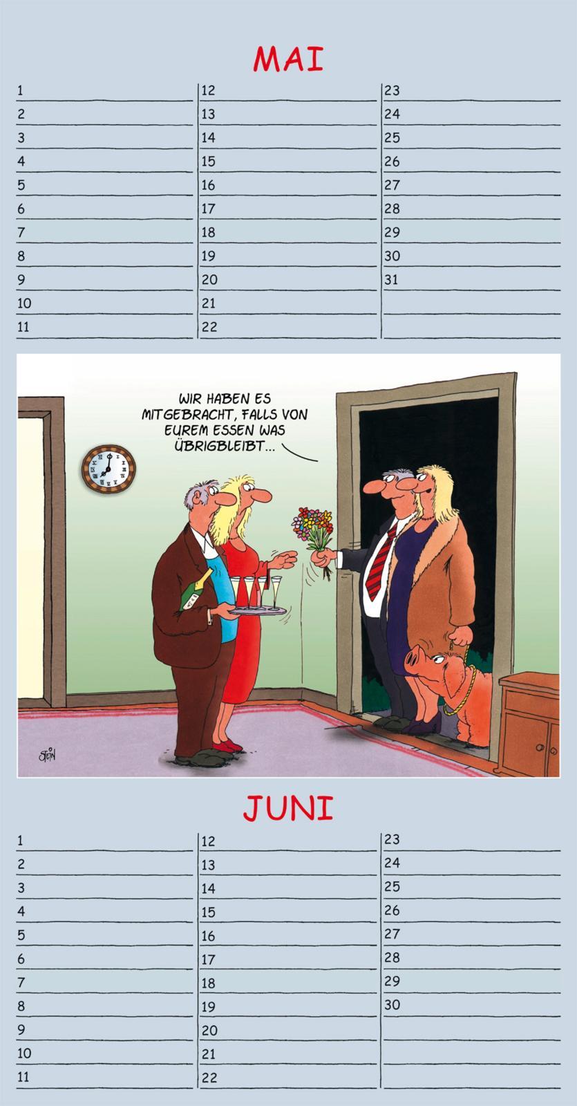 Beispielinhalt (Bild) Uli Stein Geburtstagskalender 2026: Wandkalender