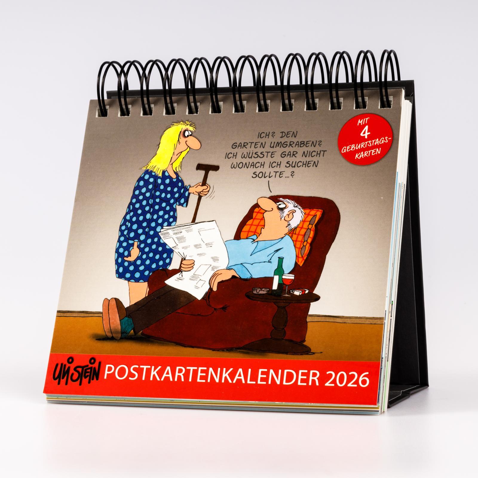 Beispielinhalt (Bild) Uli Stein Postkartenkalender 2026